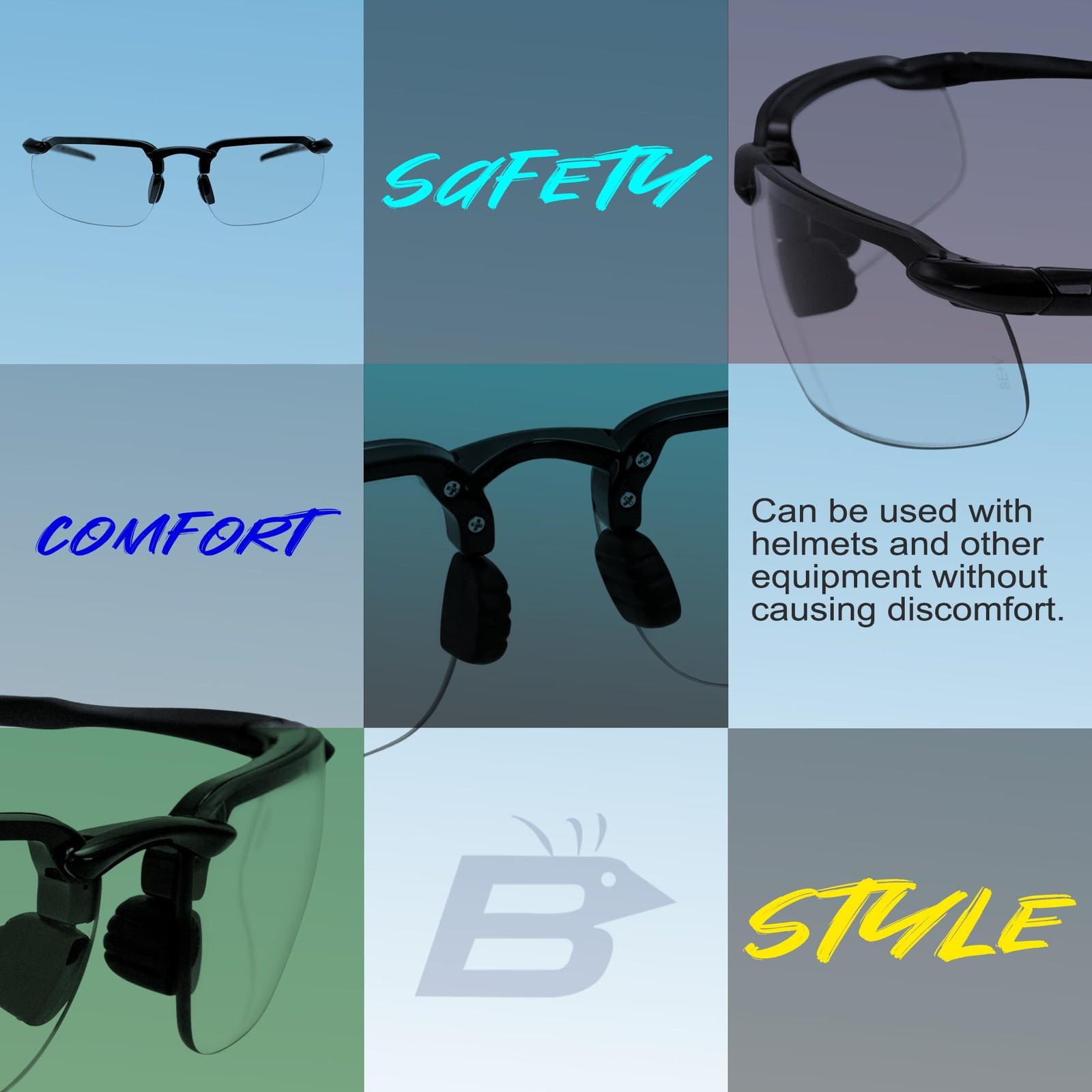 Birdz Skyline Auto-Darkening Safety Glasses Photochromic Transitional Sunglas…