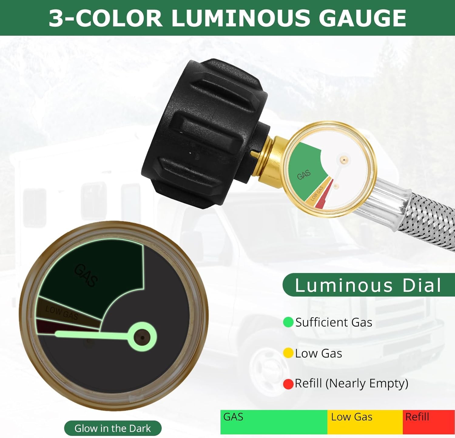 2-Stage Automatic Changeover LP Propane Gas Regulator with Propane Hoses