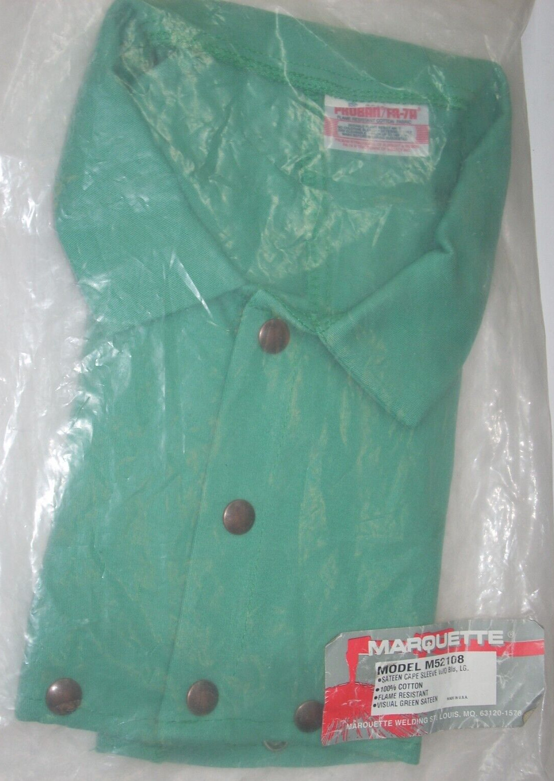Marquette M52108 Sateen Fire Resistant Cape Sleeve 100% Cotton w/o Bib LG USA