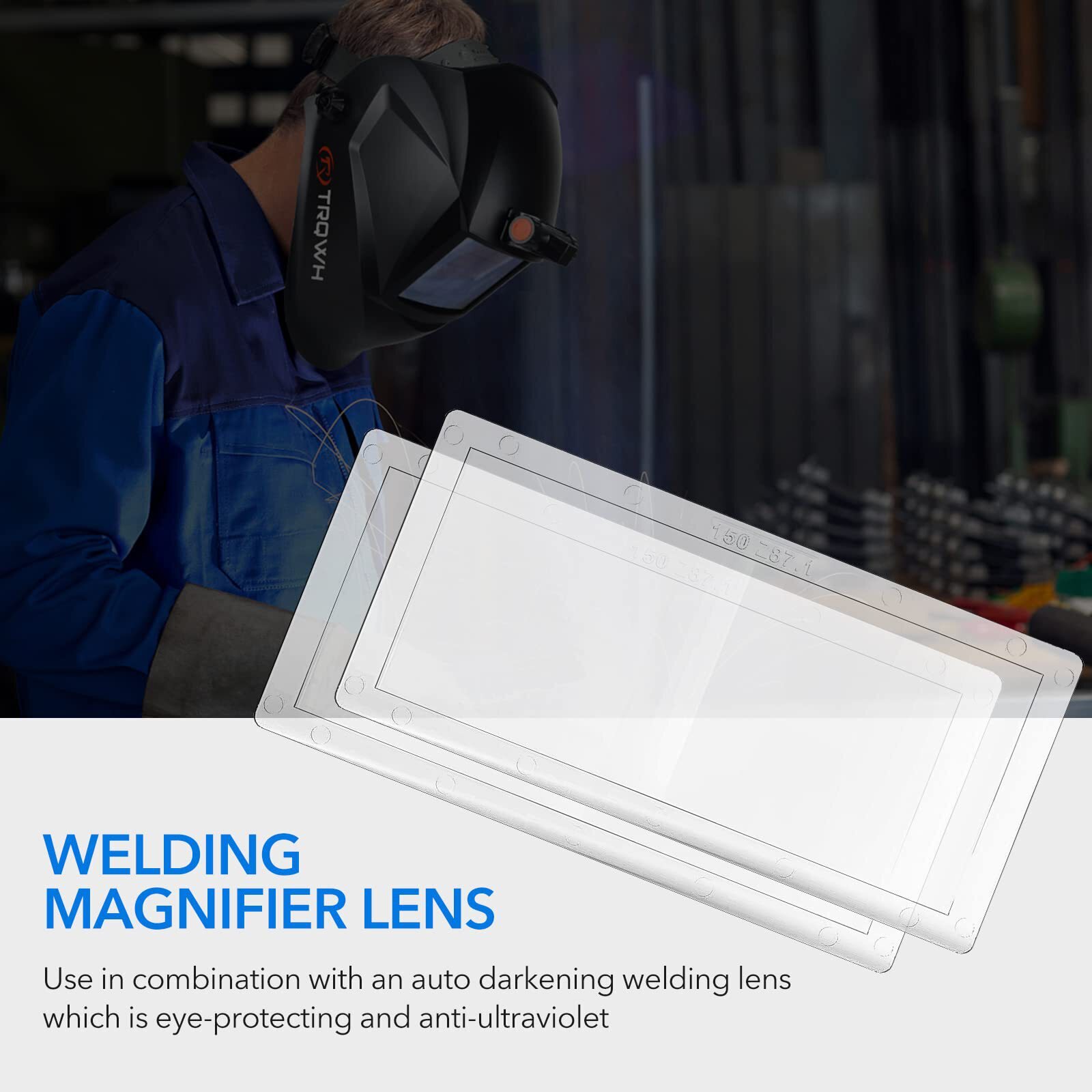 Welding Helmet Magnifying Lens, 1.5 Diopter Cheater Lens for Welders (2-Pack)