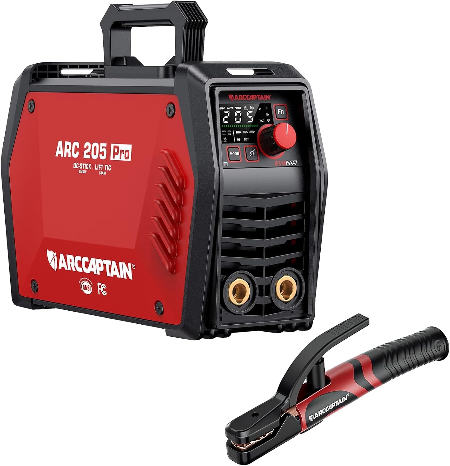 ARCCAPTAIN ARC205 Stick Welder 300A iControl Pro Electrode Holder