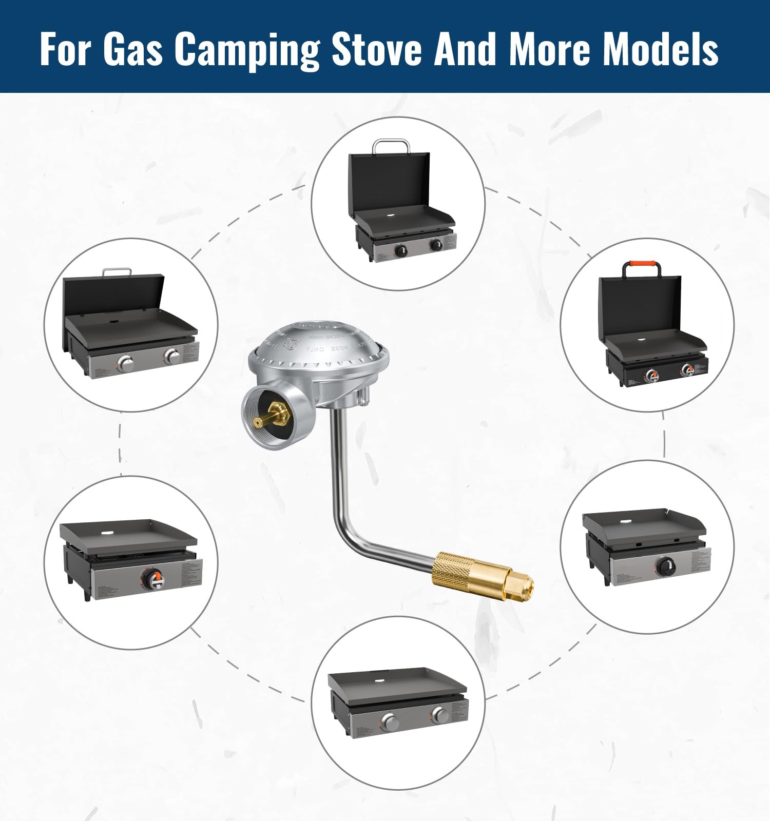 CALPOSE Propane Regulator for Blackstone 17″ & 22″ Griddle, Stove Silver