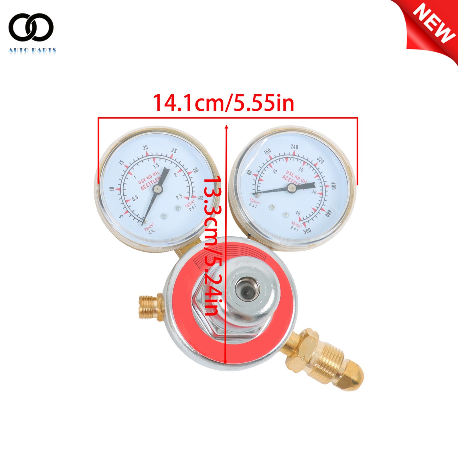 Welding Cutting Torch Pressure Gauge 3″ Acetylene (CGA-200) + Oxygen (CGA-540)