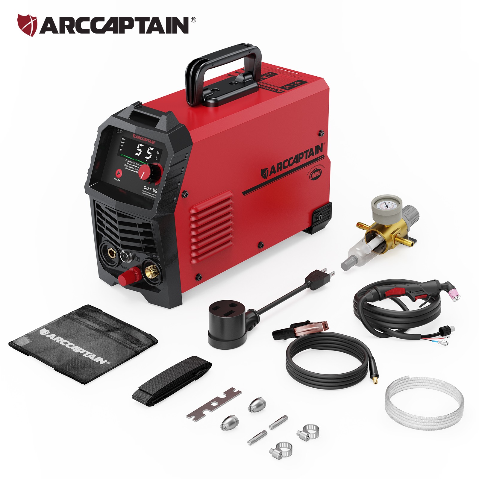 Non-Touch Pilot Arc Plasma Cutter 55A 3/4″ Cutting LED Screen 120V/240V Voltage