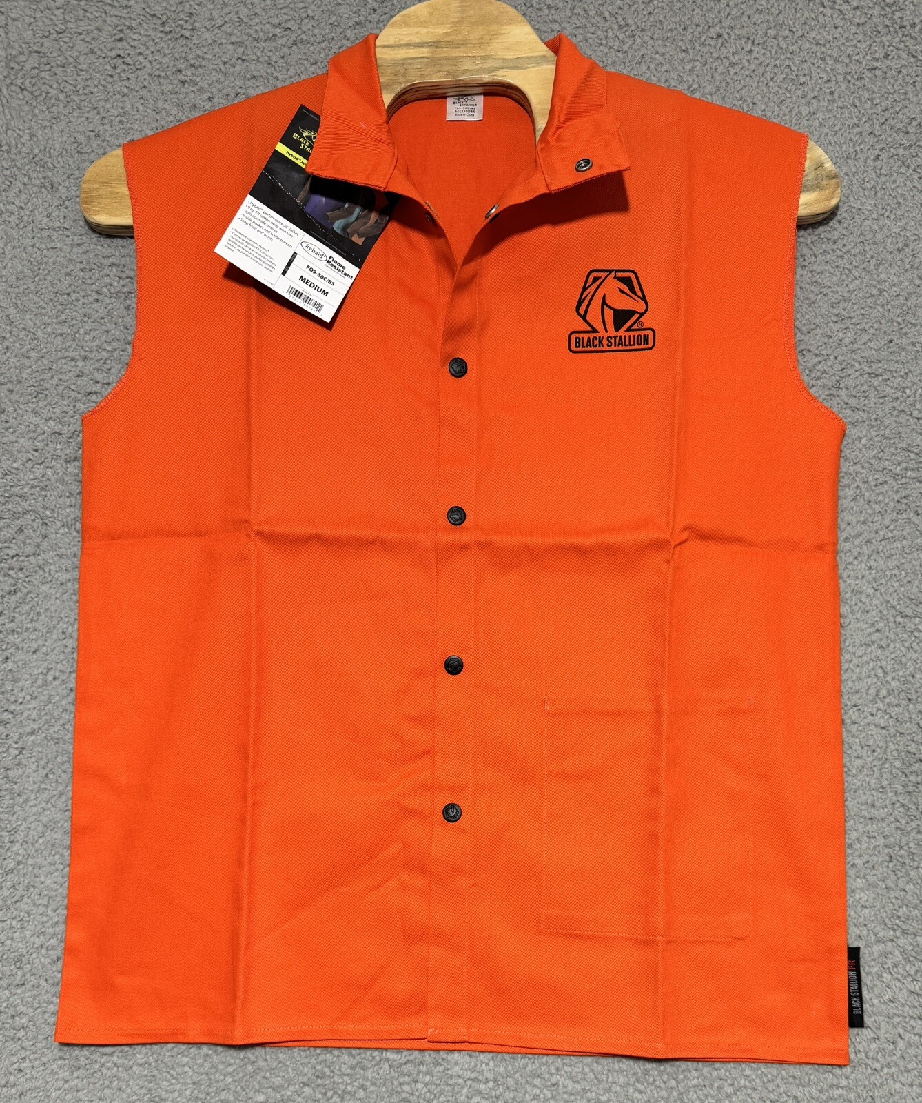 Black Stallion Flame Resistant Hybrid Jacket Vest Welding Orange Mens Medium NEW
