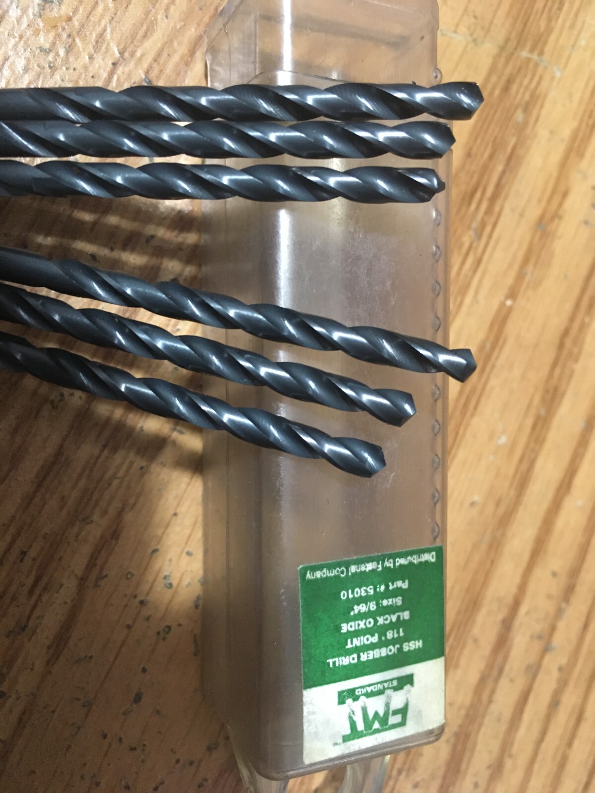 (6) 9/64″ HSS 118° Black Oxide Finish FMT® Jobber Drill Bit
