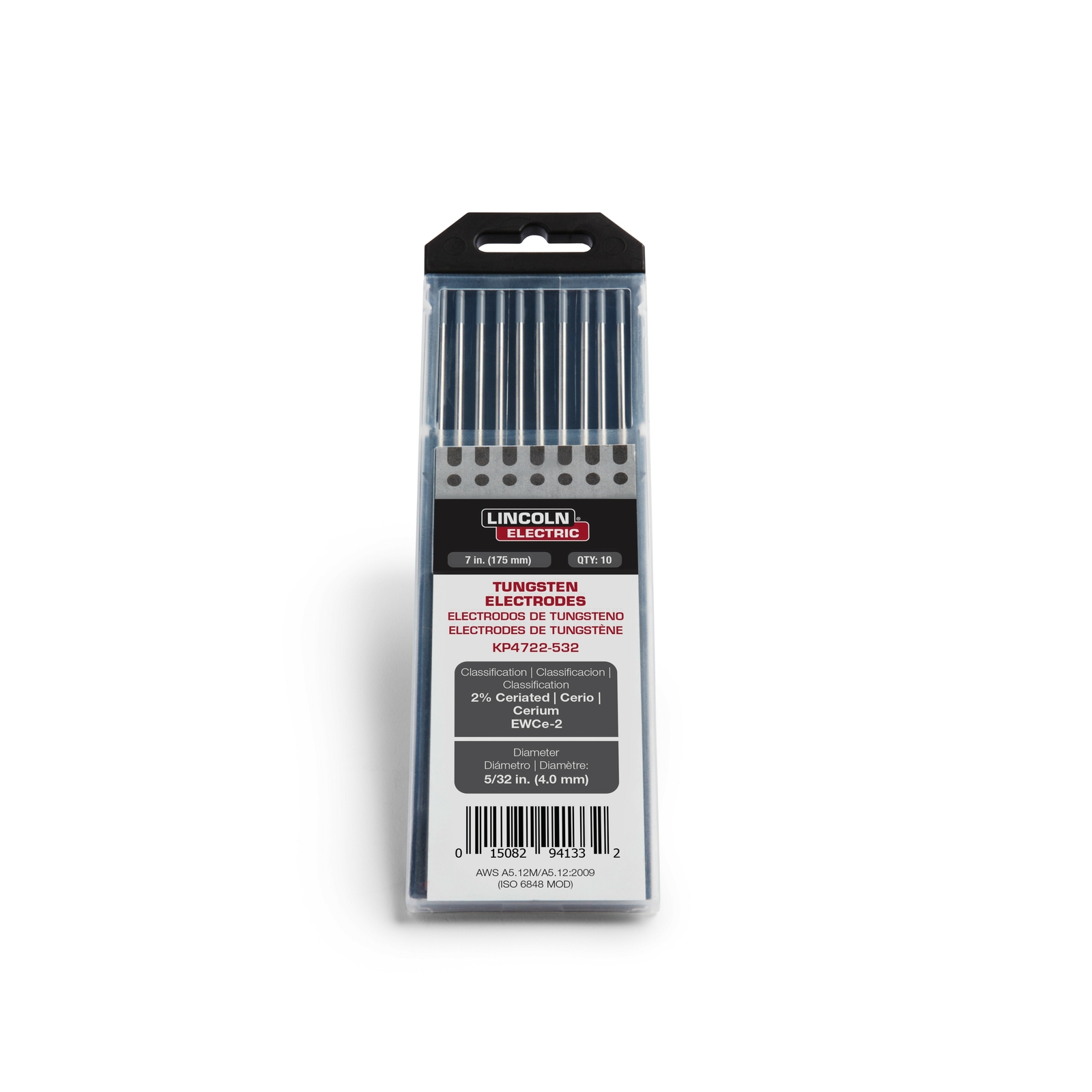 Lincoln 2% Ceriated Premium 5/32″Tungsten Electrodes 10 Pack – KP4722-532
