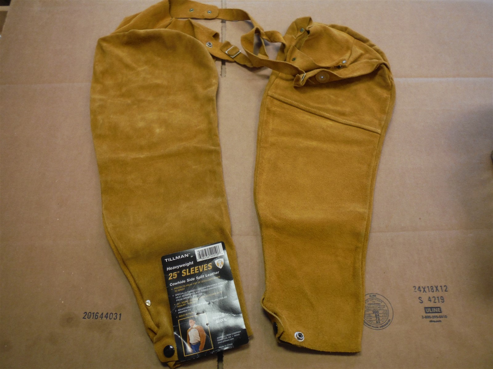 Tillman 5200L 25″ Cowhide Side Split Leather Welding Sleeves Pair *BW4