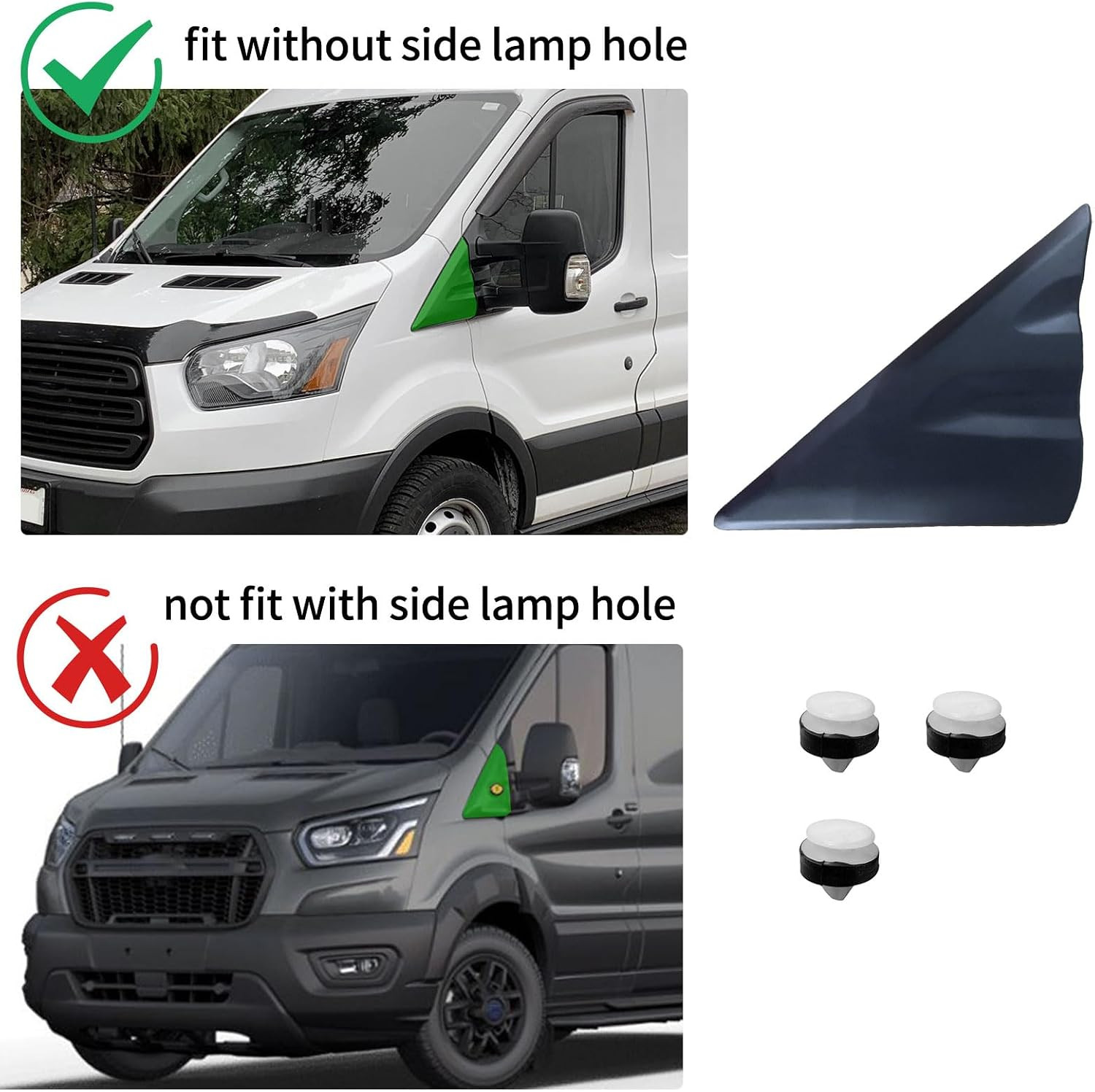 Exterior Fender Upper A-Pillar Mirror Corner Triangle Molding Panel Plastic Trim
