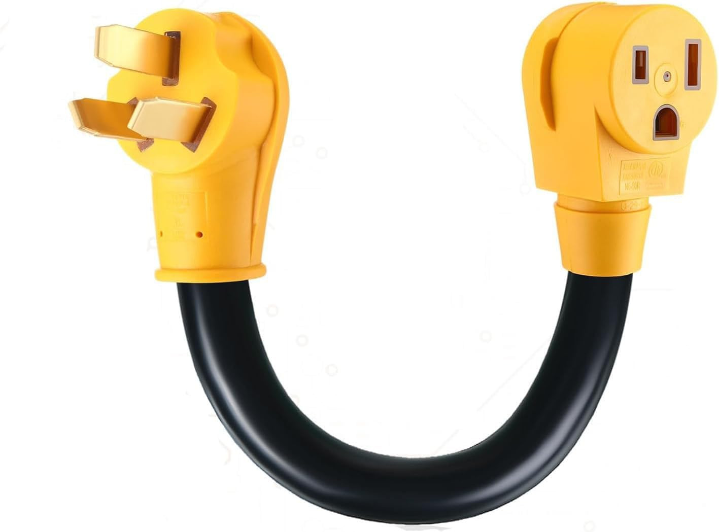 NEMA 10-50P to 6-50R 50 Amp Welder Adapter Cord 1ft 8 AWG 3 Prong | Heavy Duty
