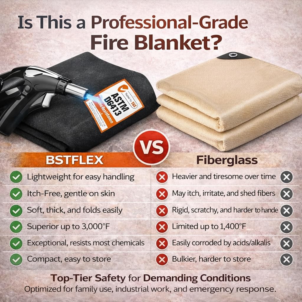 Welding Blanket Fireproof 20 x 24Inch | 20 x 24 inches(0.5m x 0.6m), Black