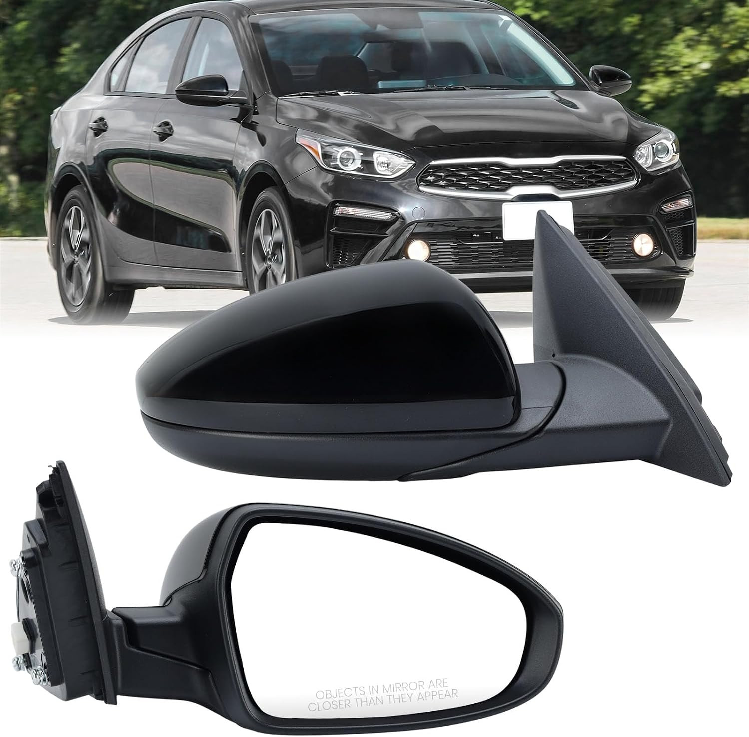 Right Passenger Side Mirror Compatible with 2019 2020 2021 2022 2023 2024 Kia Fo