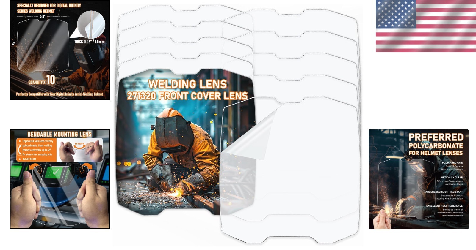 Durable 10-Pack of 271320 Clear Welding Lens – Quick Install & Scratch Resistant