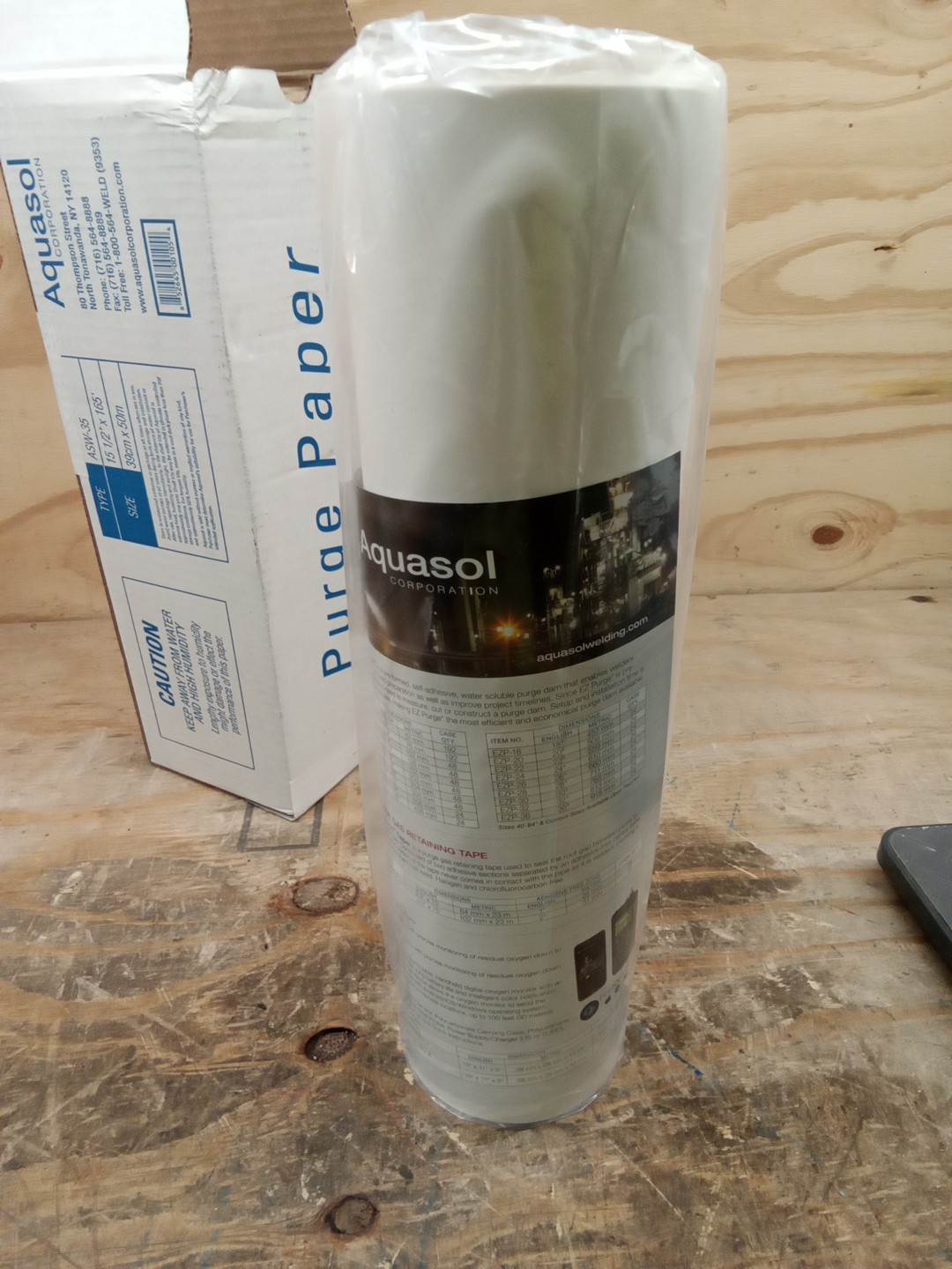 Aquasol Asw-35/R-15 Water Soluble Paper, 15 1/2 Wx165 Ft.