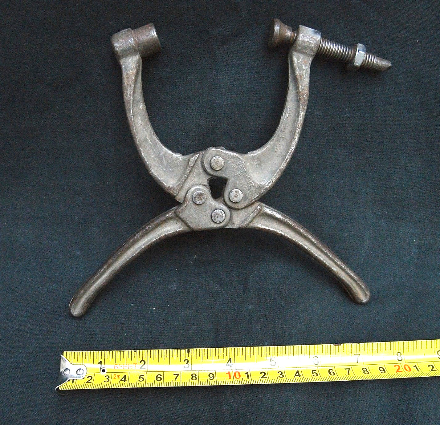 DETROIT STAMPING ADJUSTABLE WELDING CLAMP DA-STA-CO 1 1/2 ” jaws 8″long EX COND.