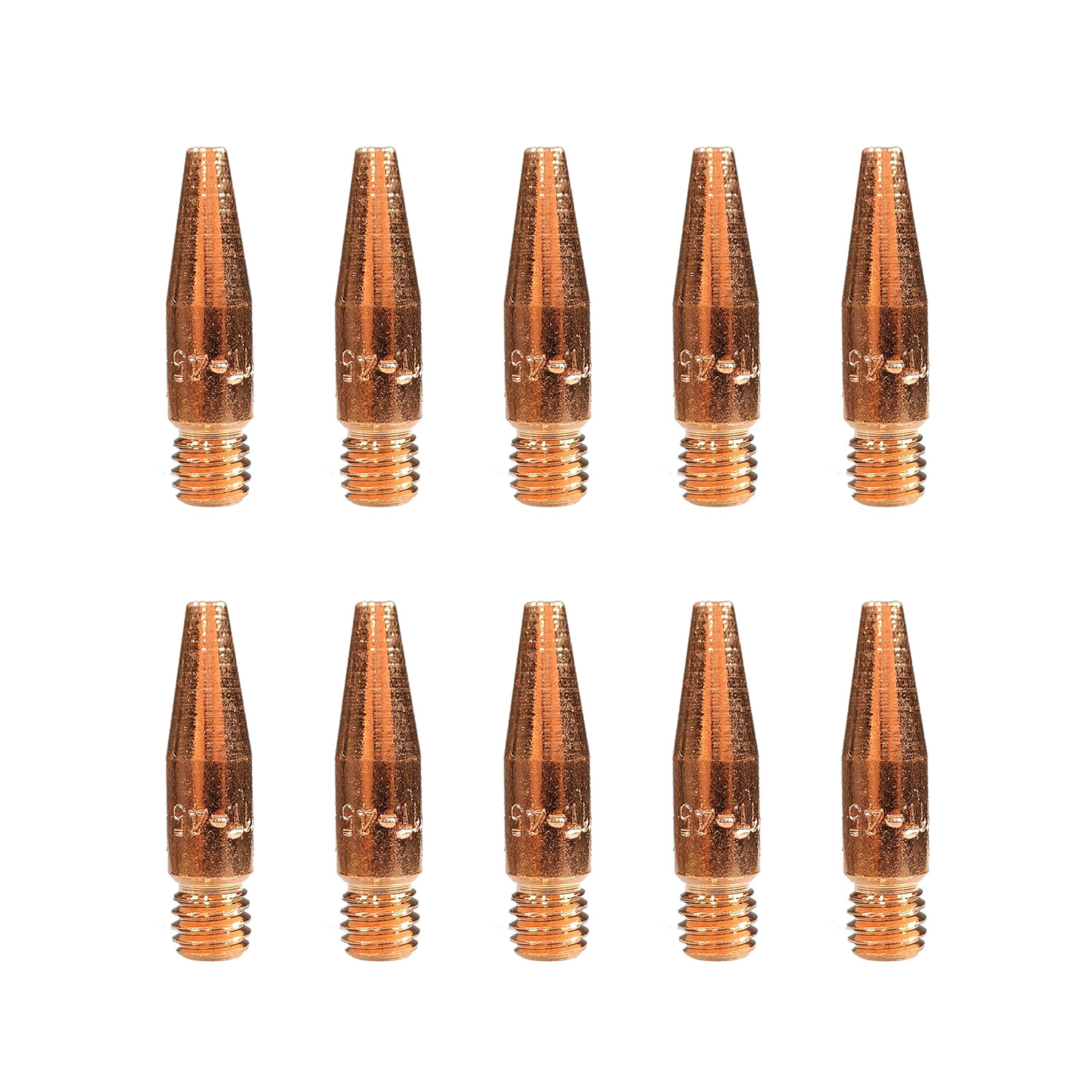 10 pcs 11T-45 .045″ Tapered Contact Tips for Tweco Mini #1 Lincoln 100L MIG Guns