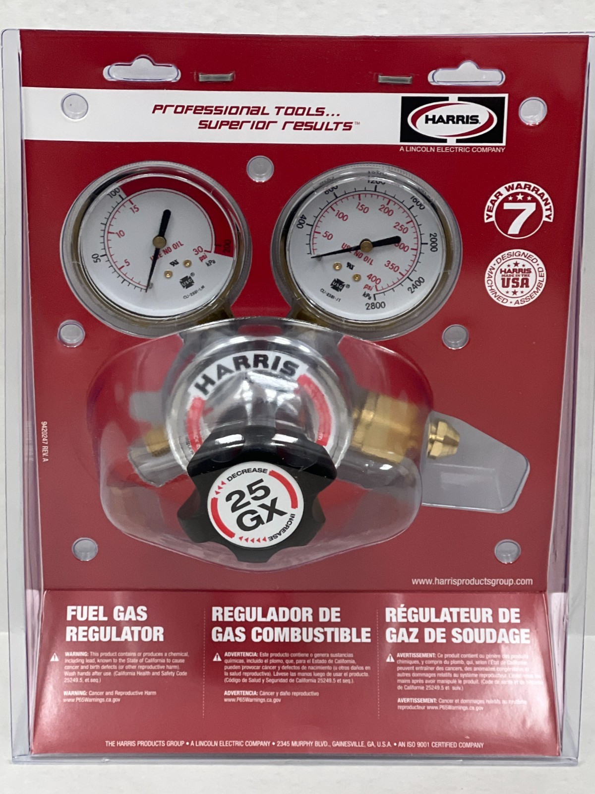 Harris 25GX Single Stage Acetylene Regulator CGA 300 25GX-15-300 – 3000683