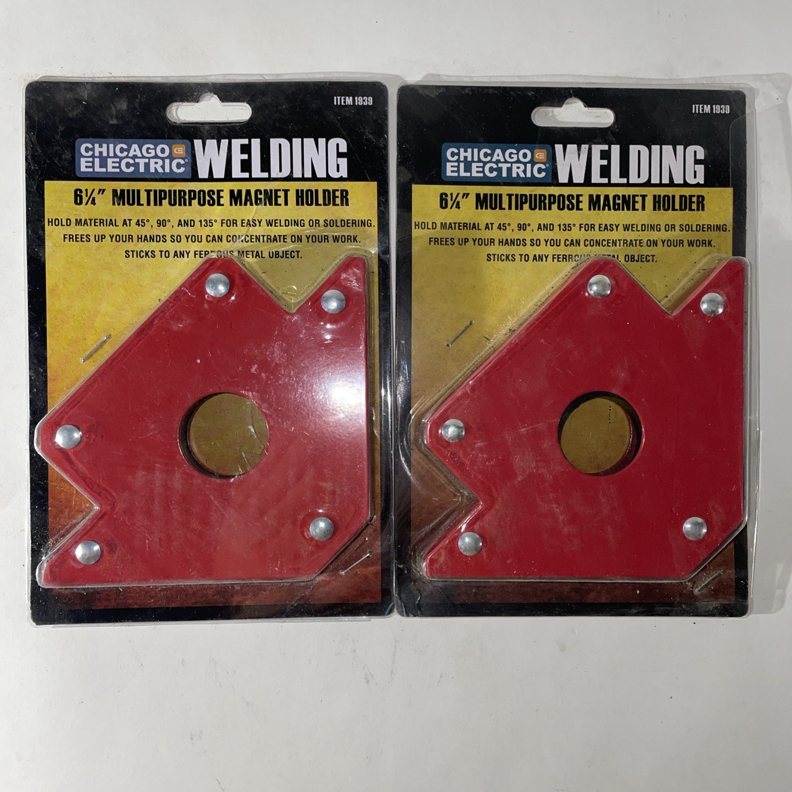 Lot of 2 Chicago Electric Welding 6-1/4″ Multipurpose Magnet Holders
