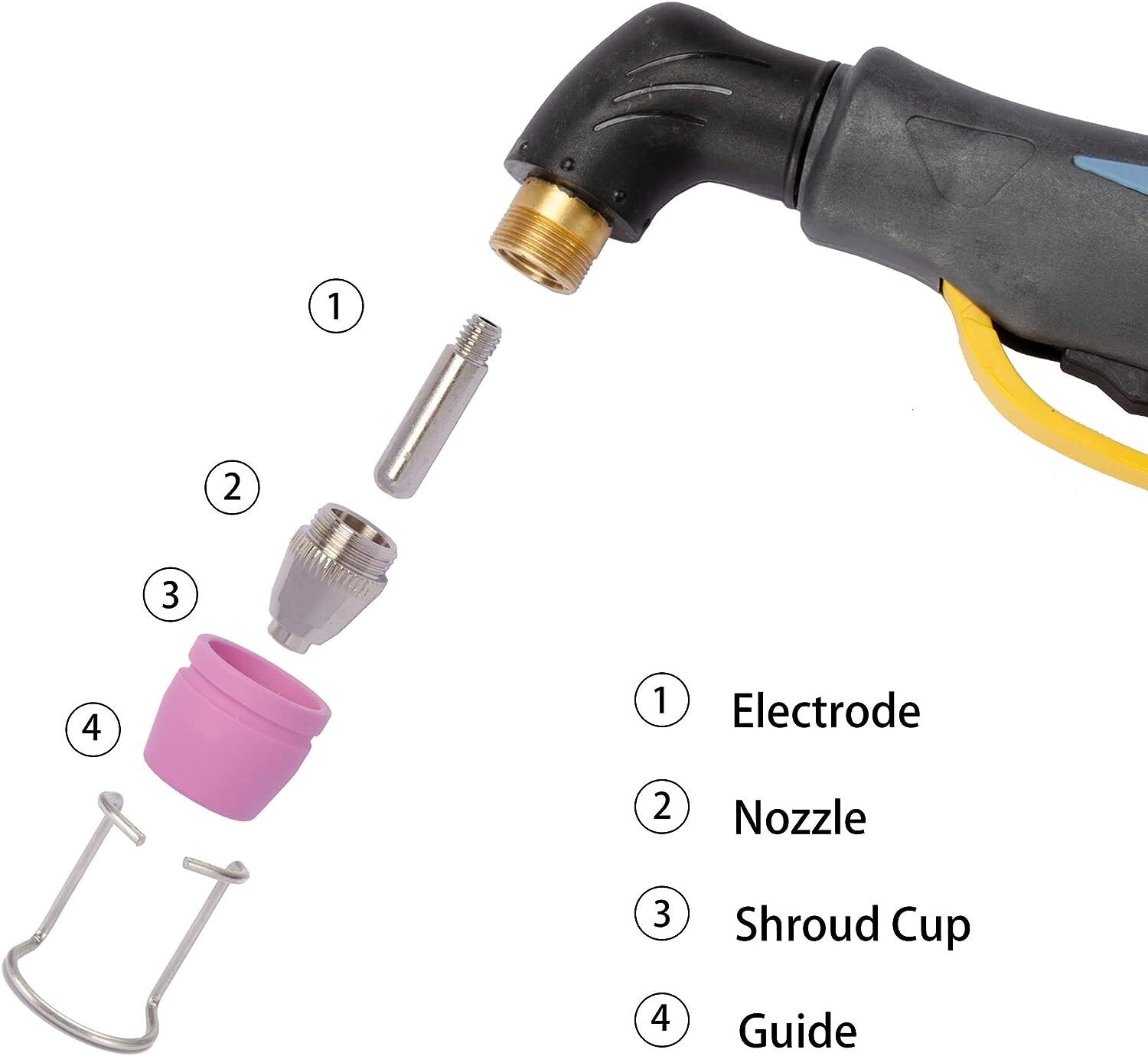 60 PCS Plasma Cutter Torch Consumables Kit for SG-55, AG-60, WSD-60 CUT50 60Amp