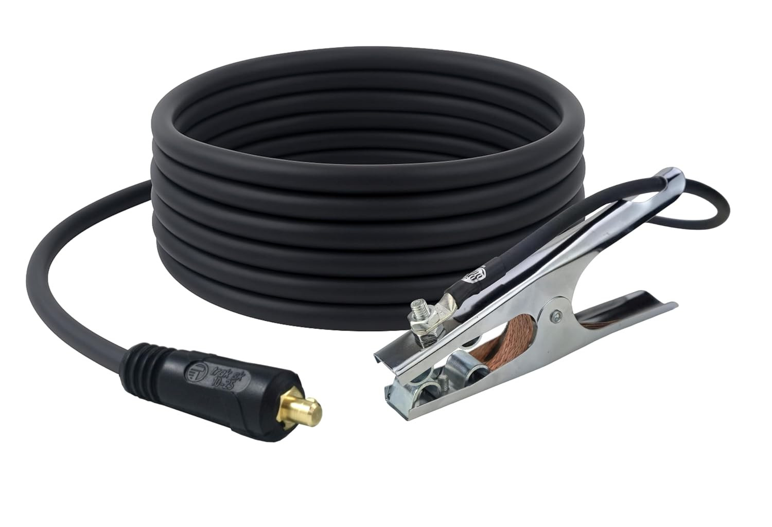 150 Amp Welding Ground Clamp Lead Assembly – Dinse 10-25 Connector – #4 AWG 100%