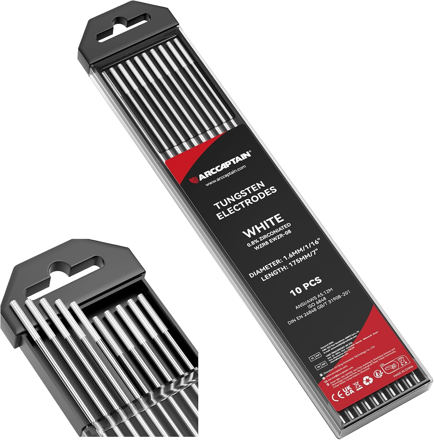 TIG Tungsten, TIG Welding Tungsten Electrode Blue 2% Lanthanated 10-Pack 3/32″X