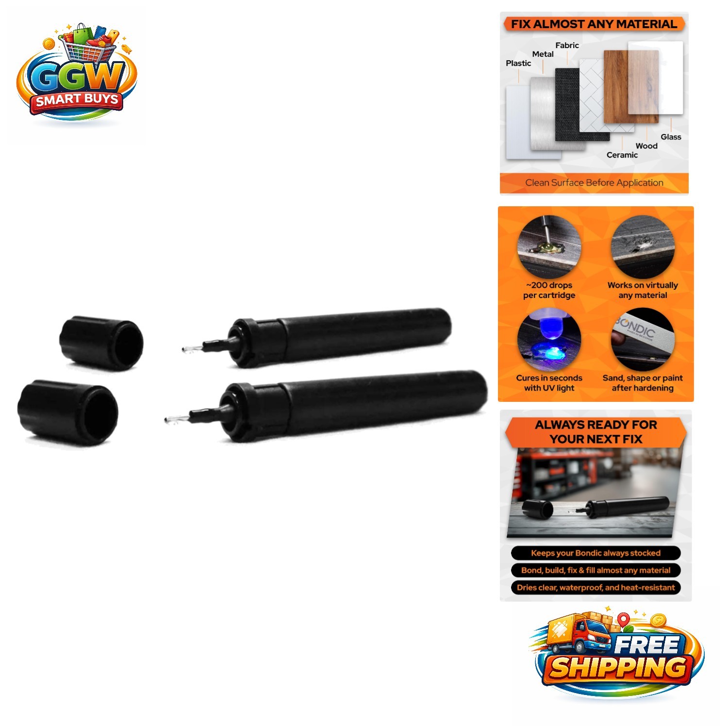 Quick-Curing Waterproof Liquid Plastic Welder Refill Tubes – 4g Each, 2 Tubes