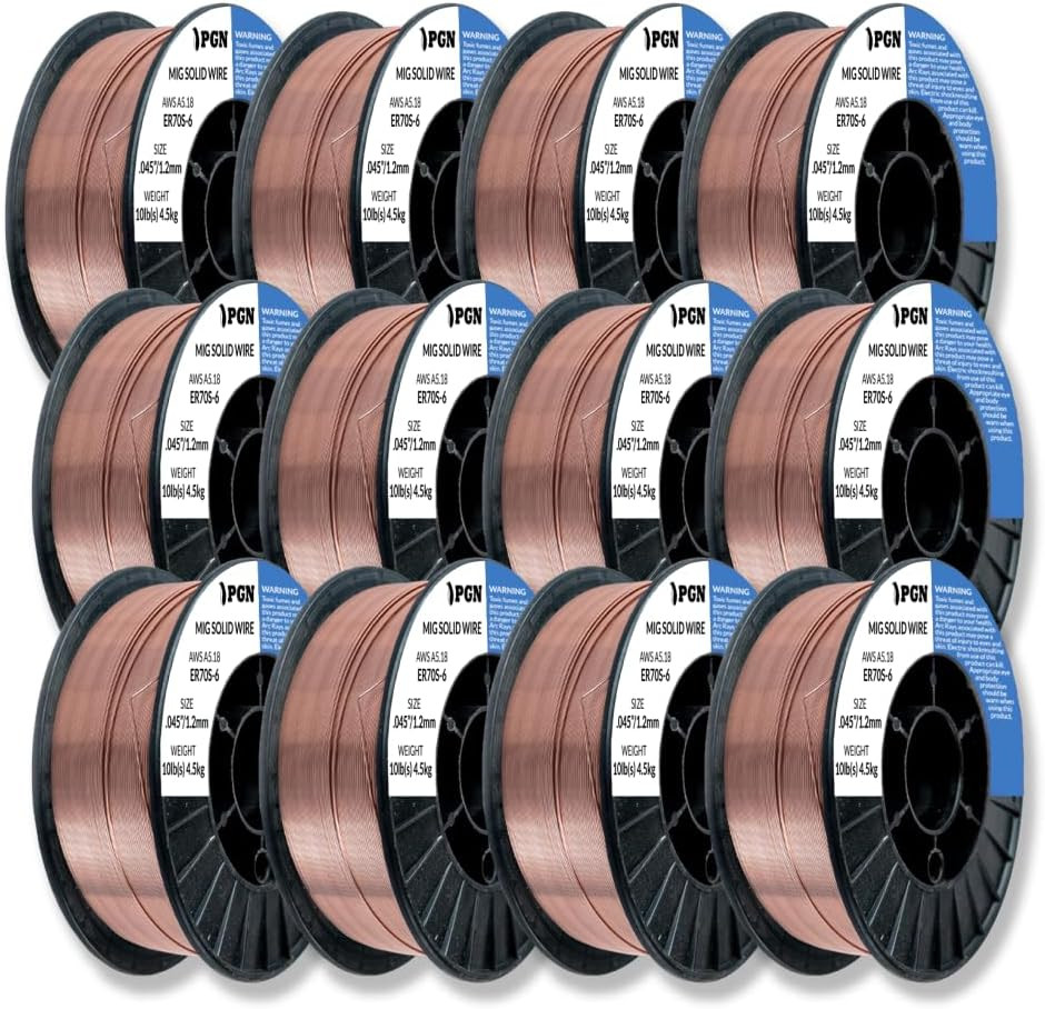 PGN Solid MIG Welding Wire – ER70S-6 .030 Inch – 10 Pound Spool – Mild Steel MIG