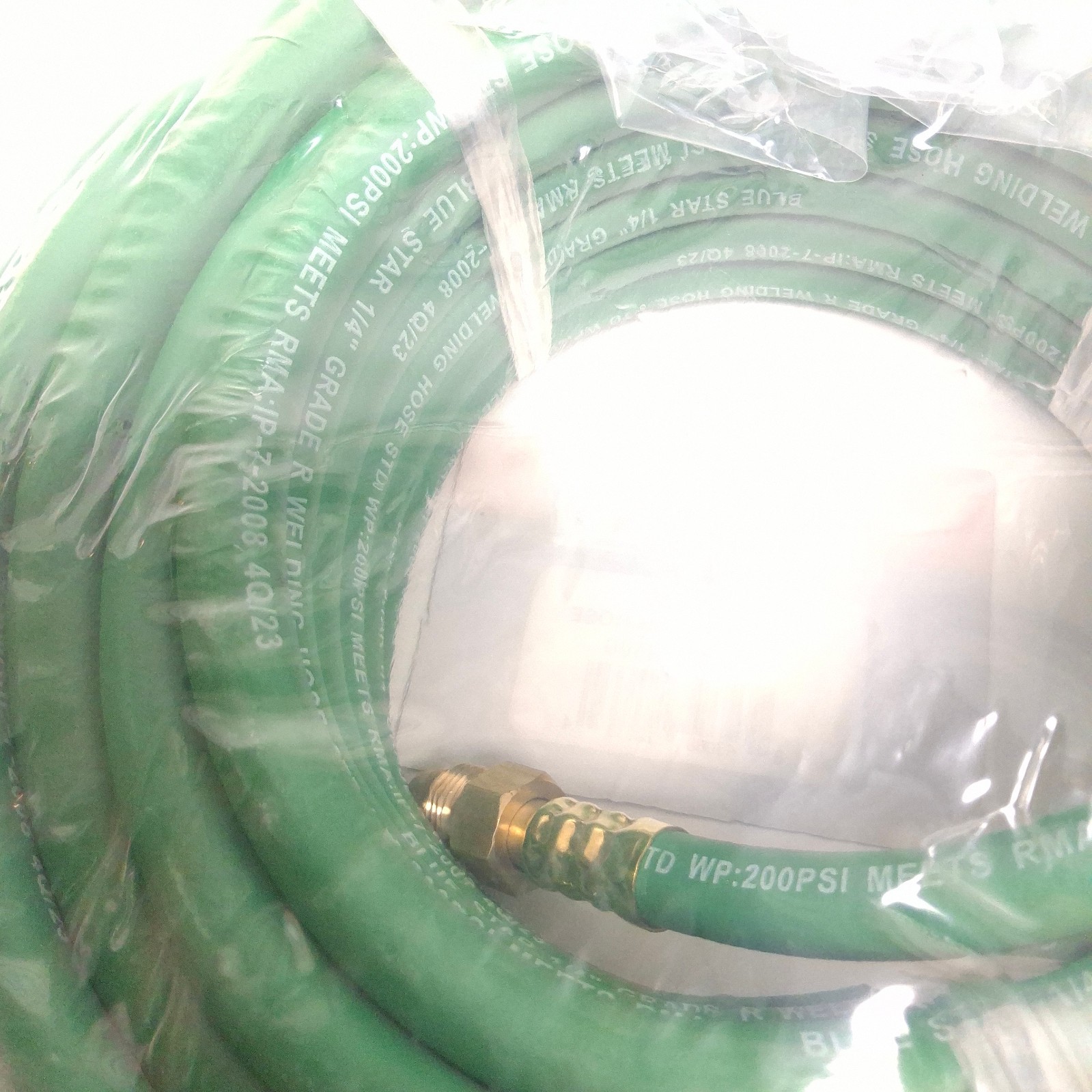 Techniweld Blue Star HSIARGON50G 1/4″ x 50′ Green Argon Welding Hose w/Fittings