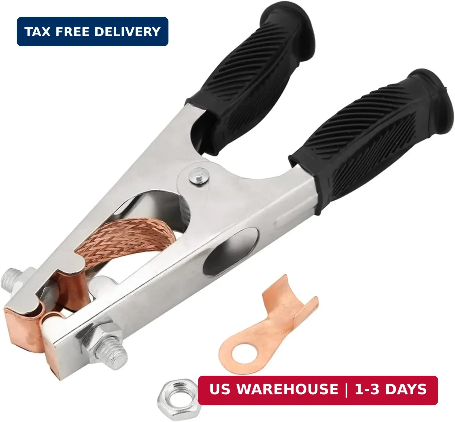 Welding Ground Clamp, 500A Electroplated Welding Earth Clip, Copper Grounding Cl