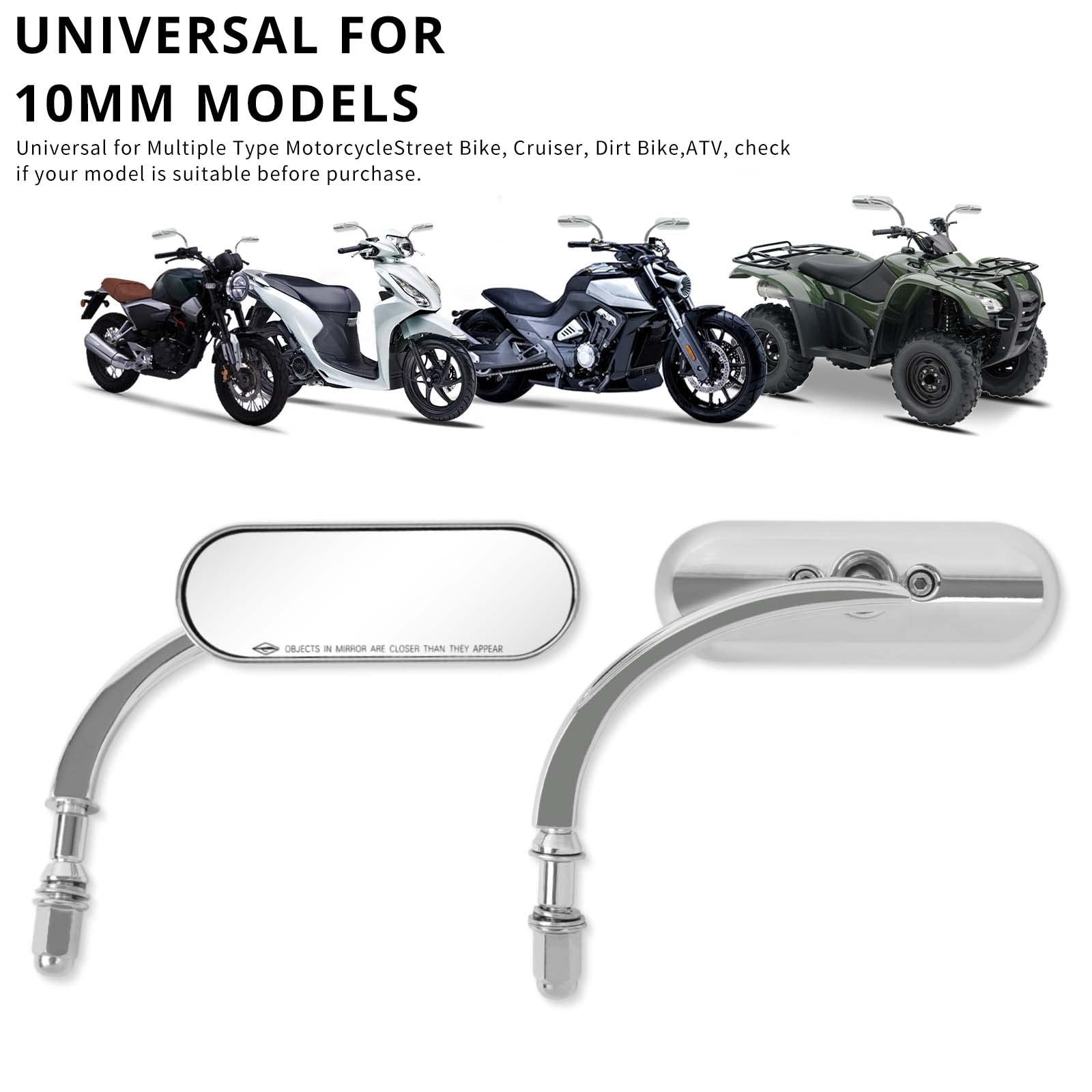 Chrome Motorcycle 8Mm 10Mm Sportster Mirrors for Harley Road King Street Electra