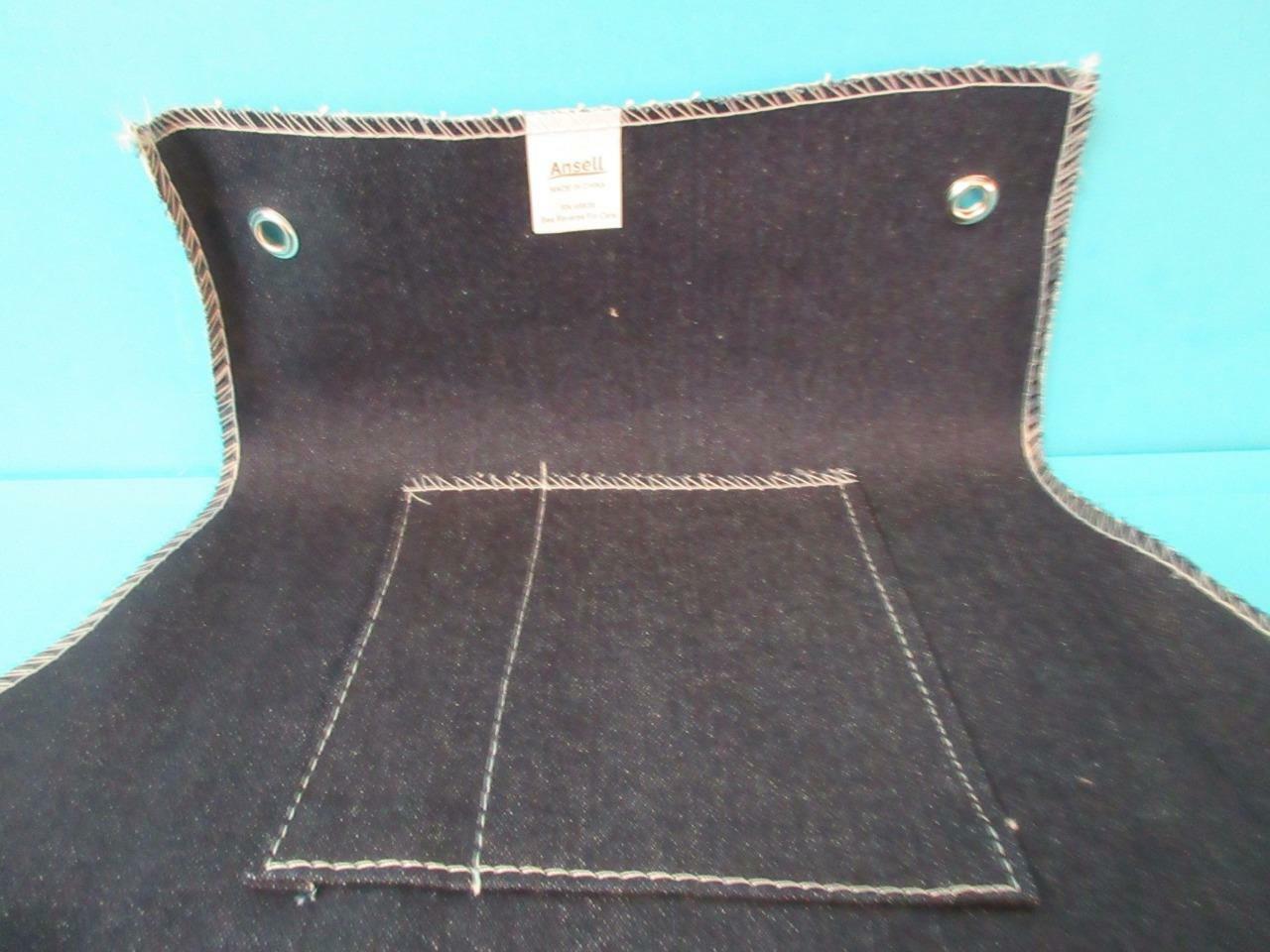 4 Ansell Blue Denim Three Pocket Shop Apron One Size (28″” x 42″) Model RN 49636