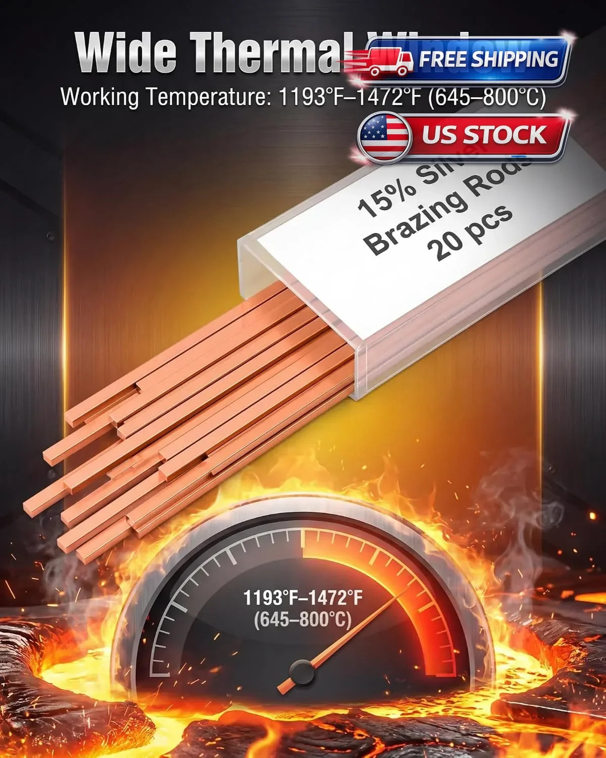 20 Sticks 15% Silver Brazing Rods for HVAC, Air Conditioning, Refrigeration
