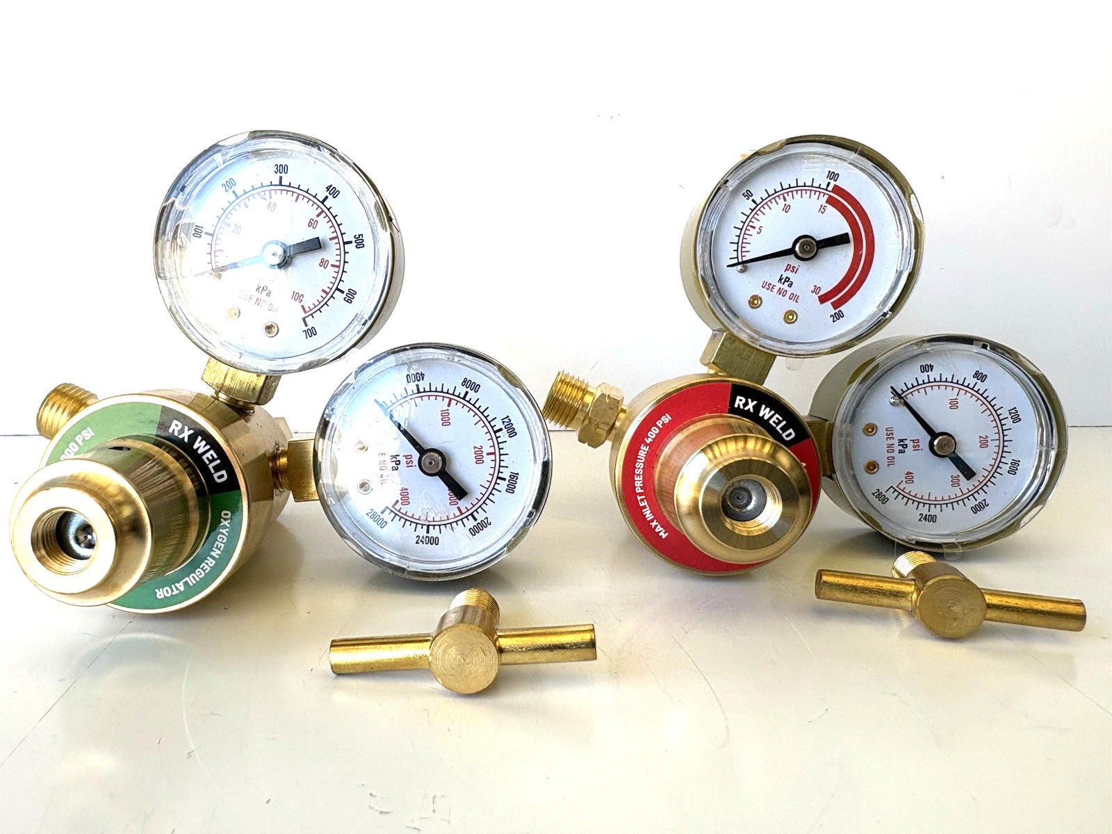 RX WELD Medium Duty Oxygen Acetylene Regulator Set CGA-540 & CGA-200 9/16″ H38
