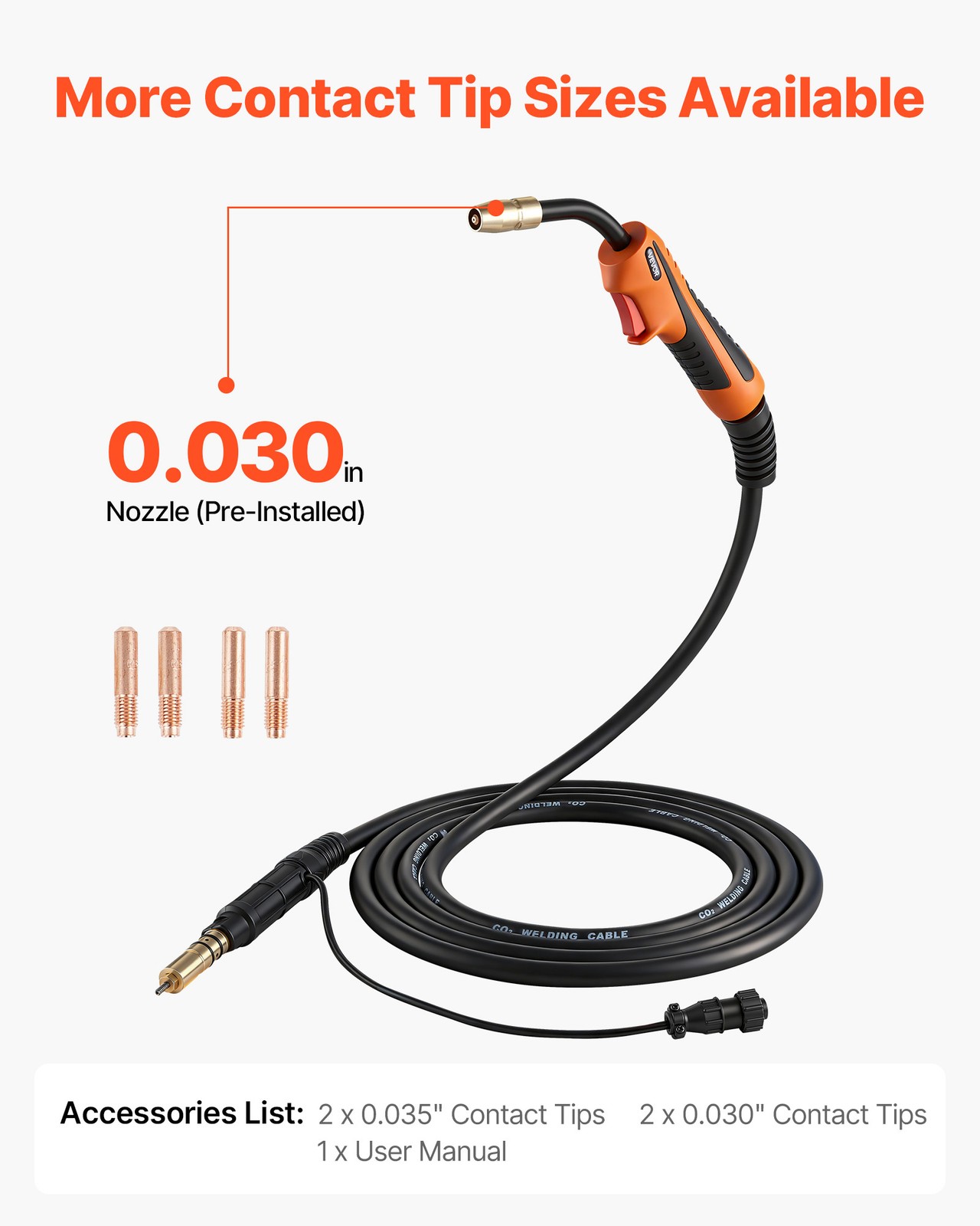 VEVOR 150A MIG Welding Gun with 15FT Cable Replacement for M-15/M-150 (249041)