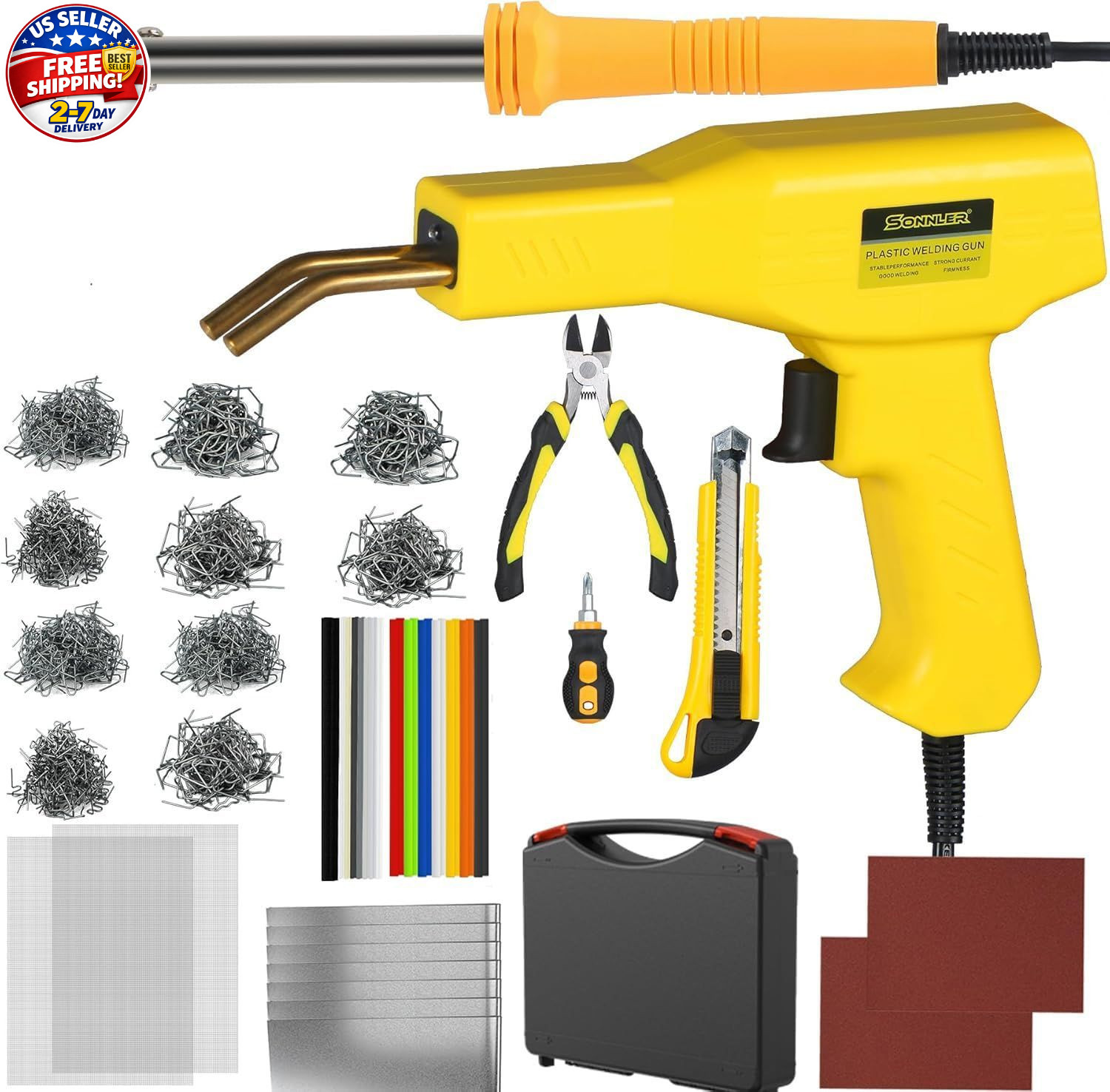 Plastic Welder, 2 in 1 Plastic Welding Kit, SONNLER 1000PCS Hot Stapler Plastic