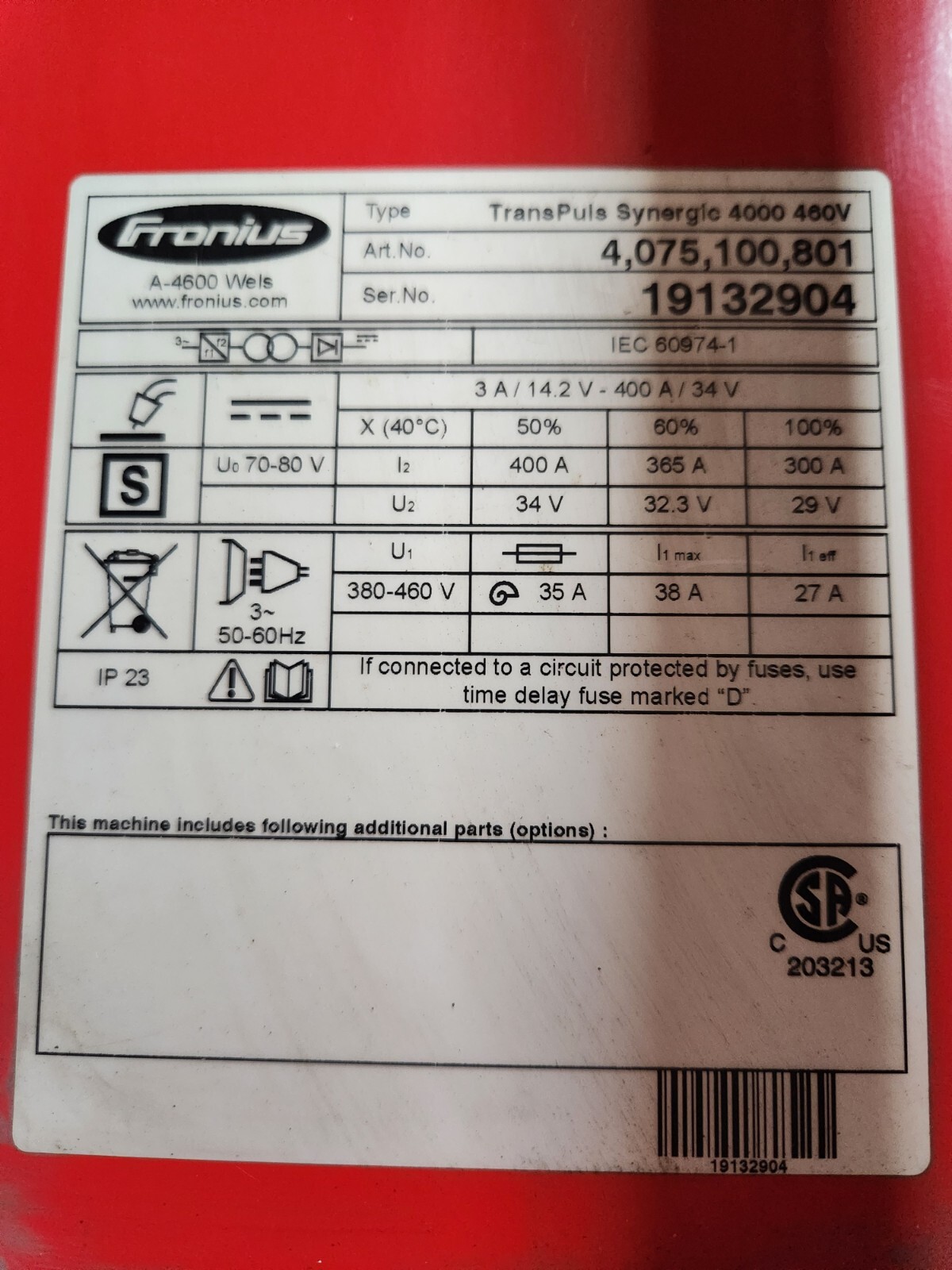 Fronius TransPulse Synergic 4000