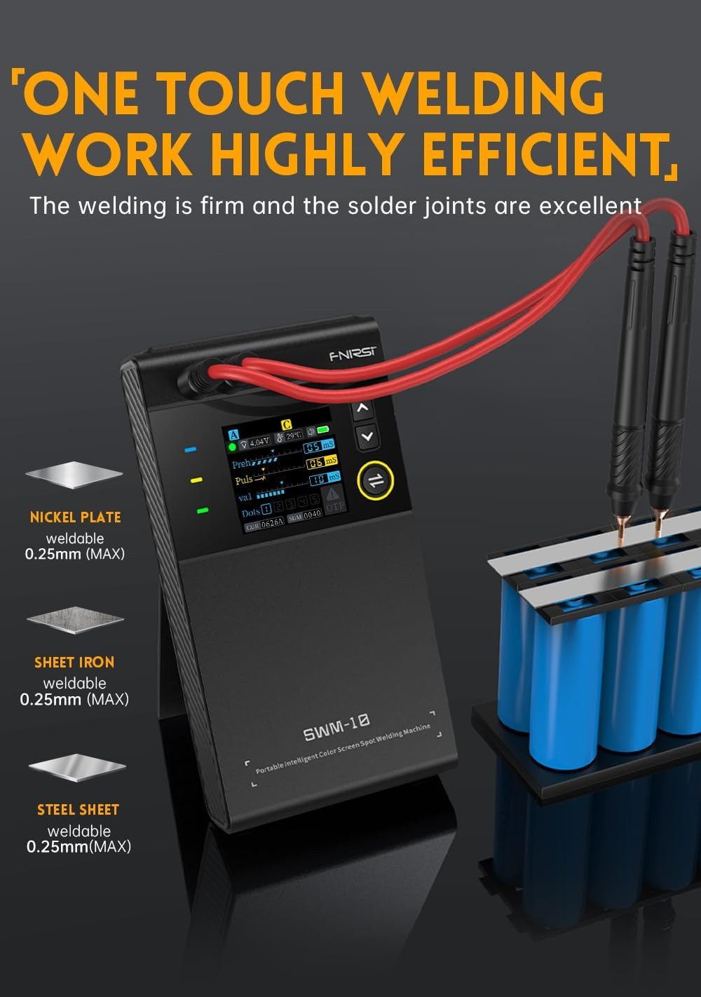 FNRSI 5000M Portable Handheld Spot Welder for 18650 Battery Pack & Metal Strips