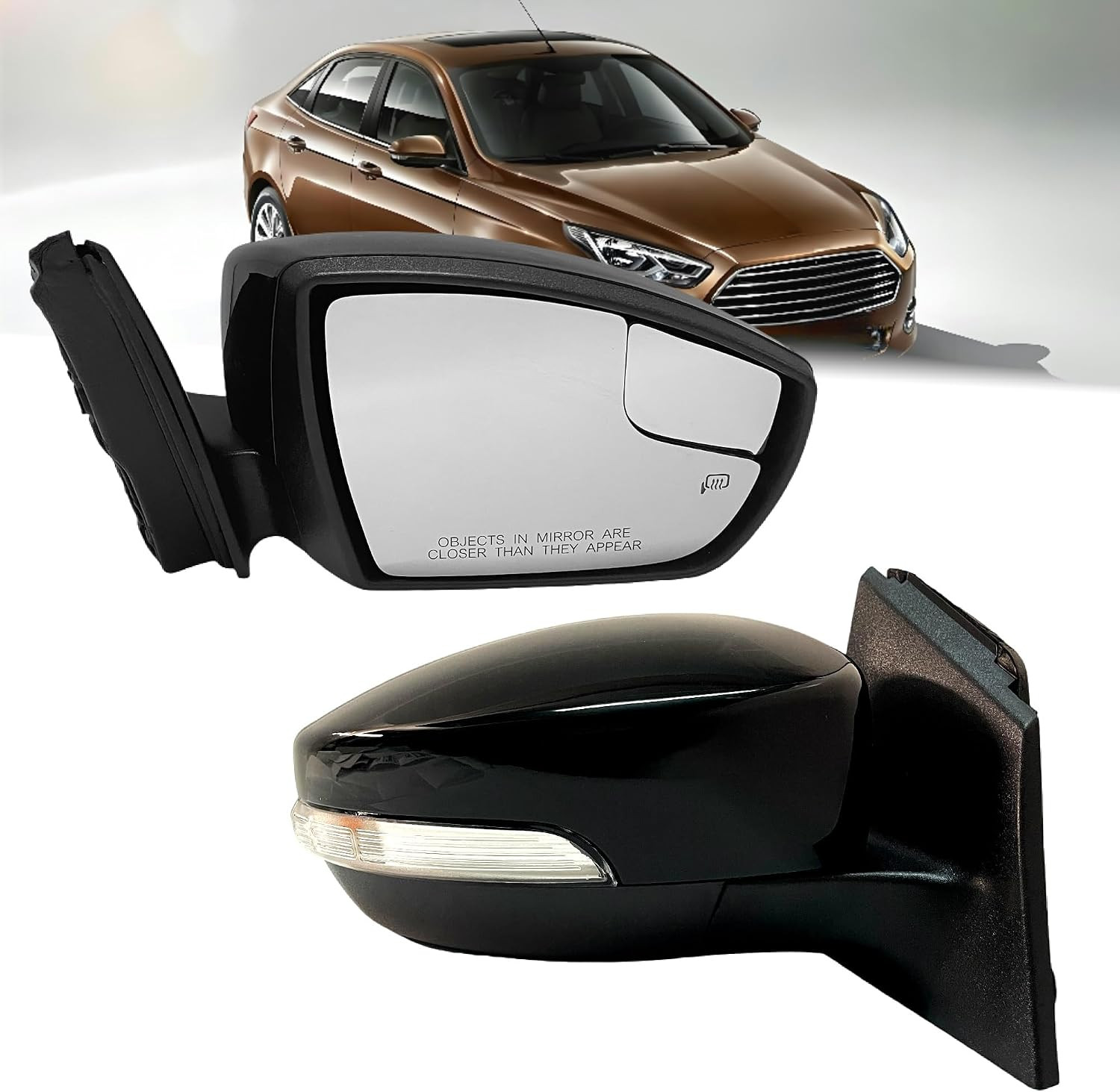 Passenger Side Mirror Compatible with Ford Focus 2015-2018 – Heated Glass, Turn