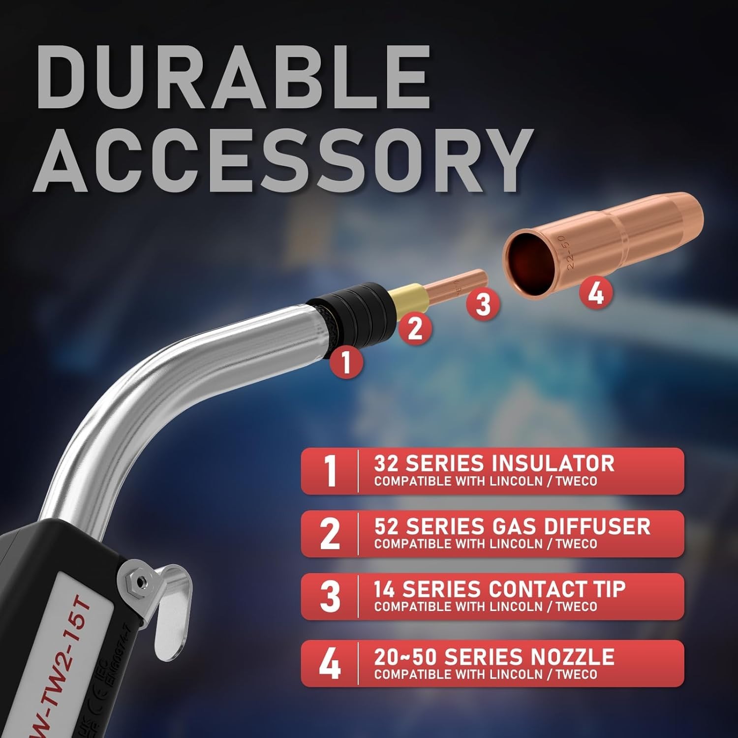 Versatile 15ft 250A MIG Torch – Perfect for Lincoln 200/250L and Tweco Models