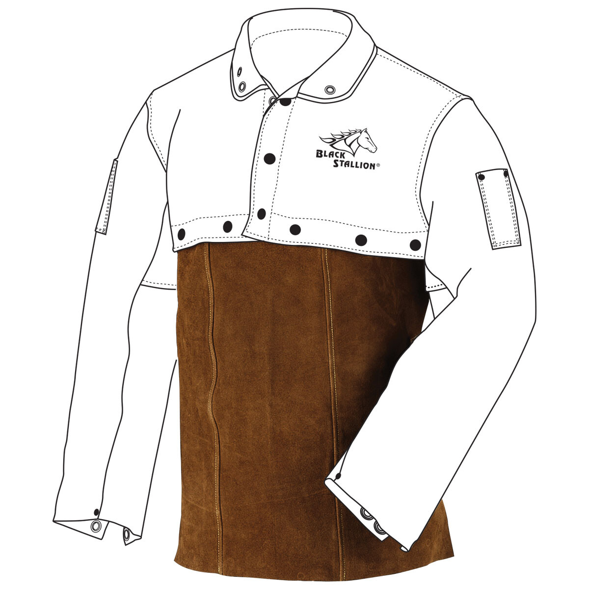 Revco 220CS Leather Welding Cowhide Cape Sleeves and 20″ Bib Combo Size 2XL