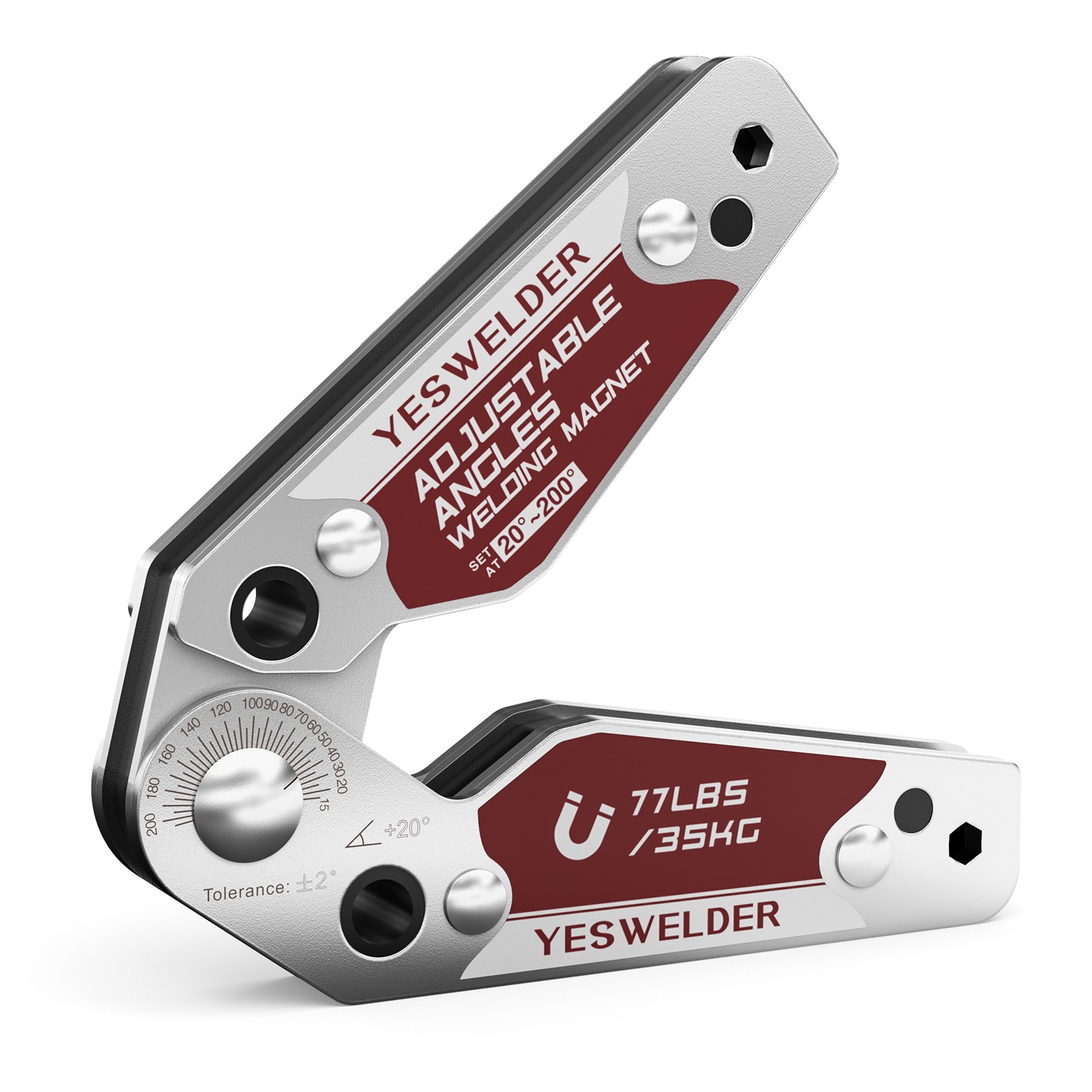 Welding Magnet 20-200° Magnetic Welding Holder of 77LBs Holding Power