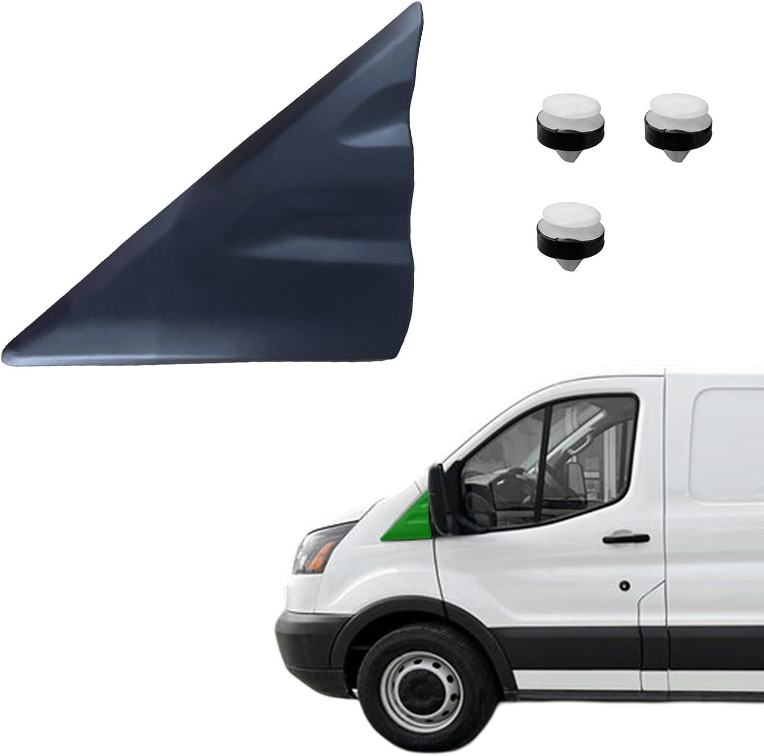 Exterior Fender Upper A-Pillar Mirror Corner Triangle Molding Panel Plastic Trim