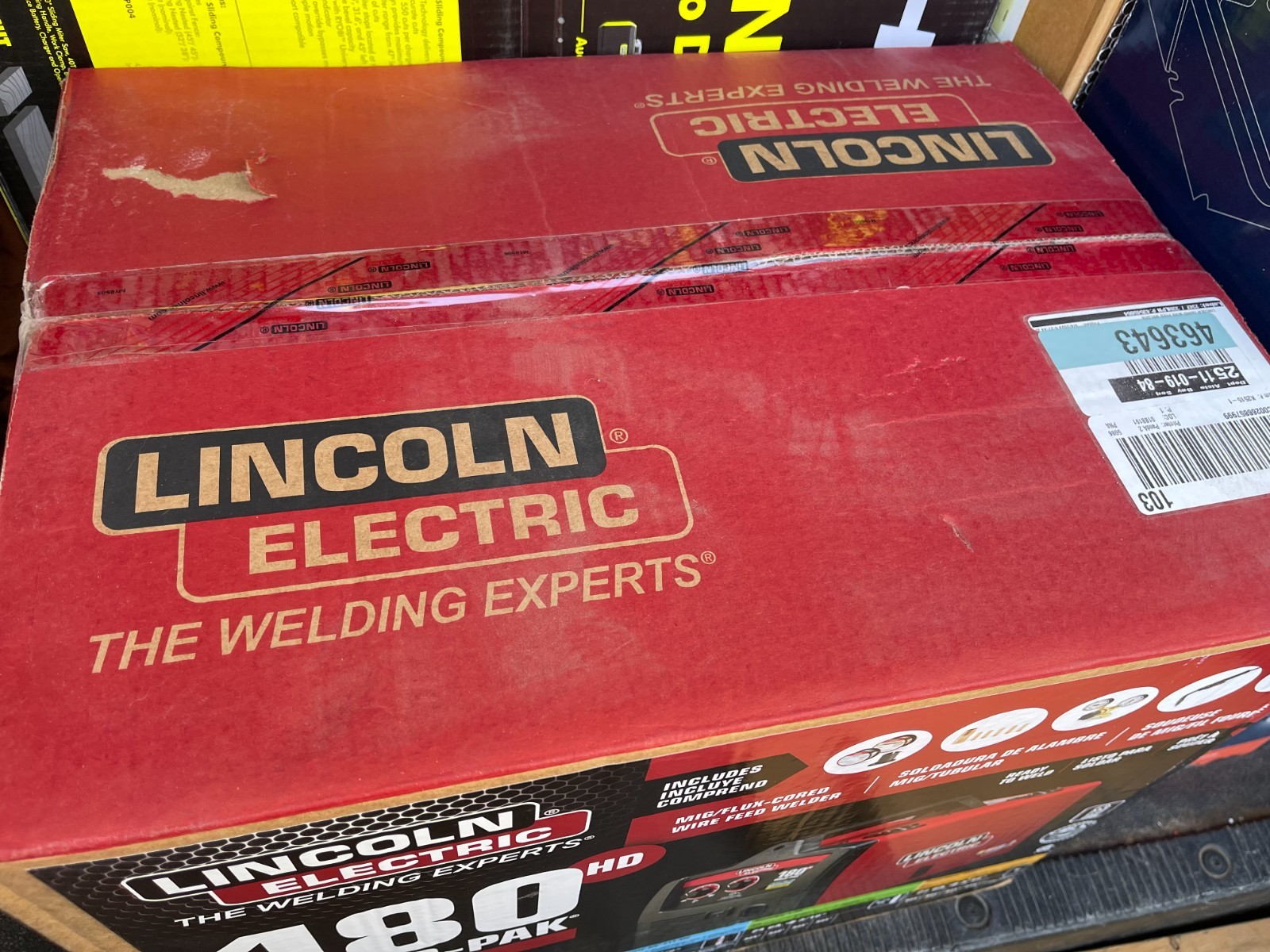NEW! Lincoln Electric 180HD Weld-Pak Mig/Flux Corded Wire Feed Welder – K2515-1