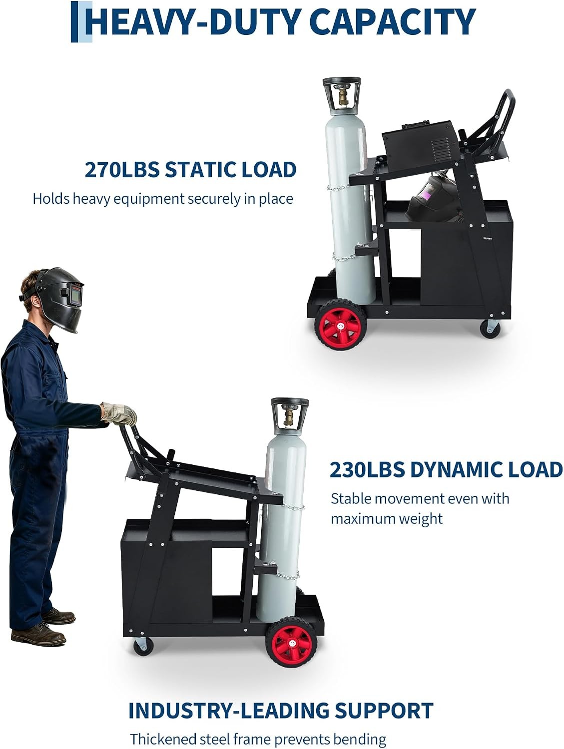 Welding Cart 4 Drawers Utility Welder Cart on Wheels for MIG TIG & Plasma Cutter