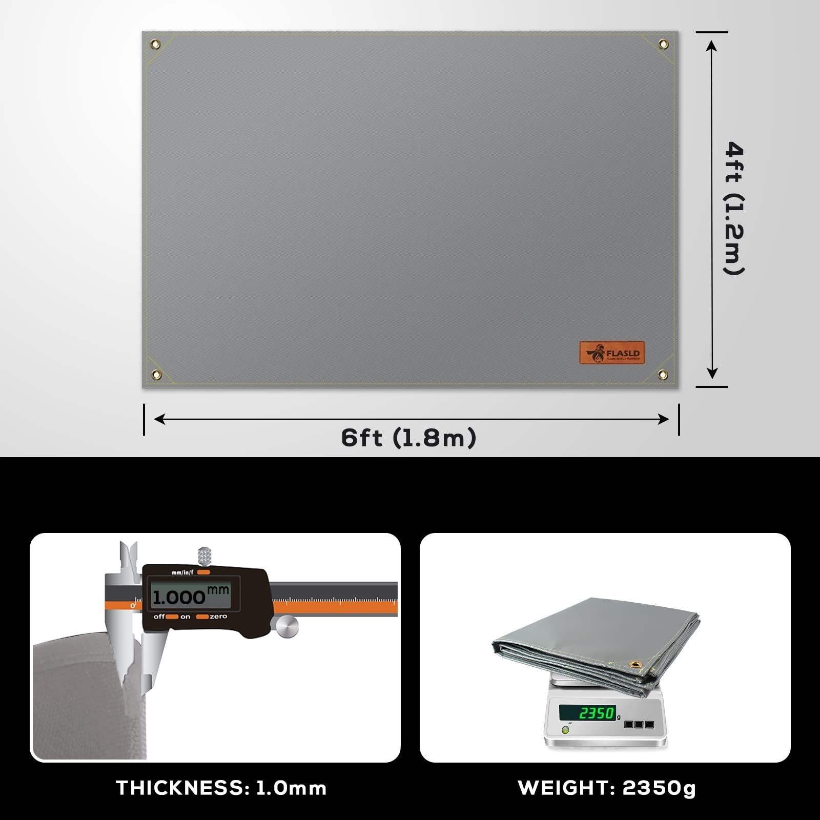 Heavy Duty Silicone Coated Welding Blanket 4×6 ft, Fireproof Welding Shield Mat,