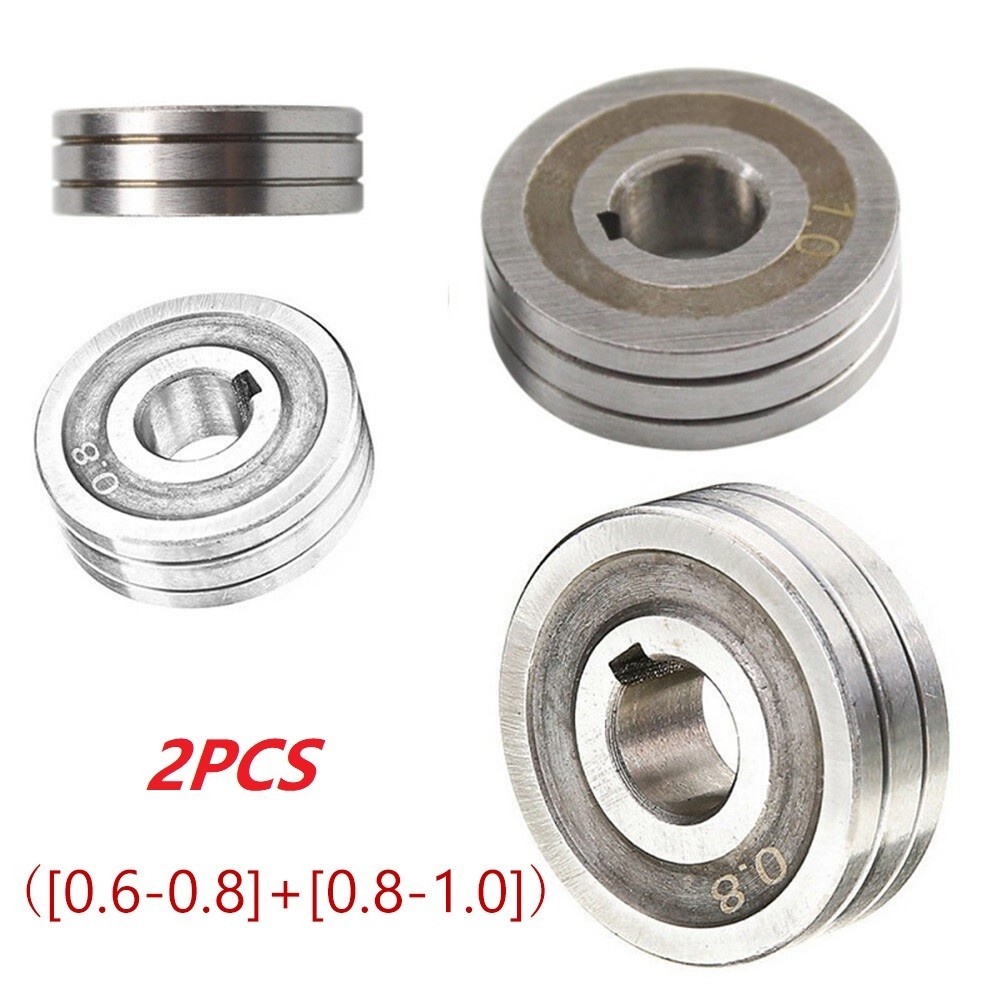 2*V-Groove Mig Welder 0.8/1.0 Feed Drive Roller Roll Parts 0.6/0.8 & Wire Useful