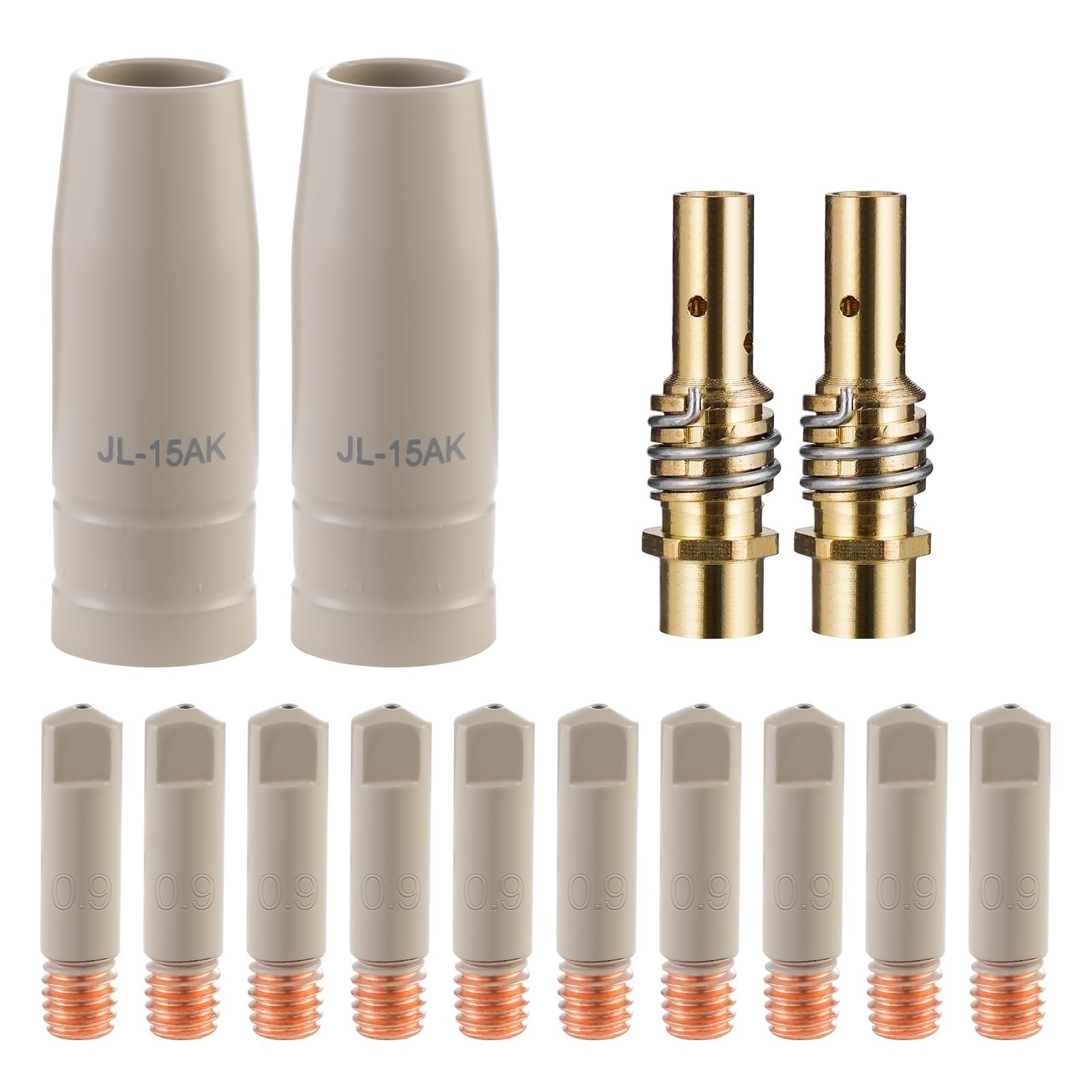 MIG Welding Tips with Non-Stick Coating, Ceramic Welding Nozzle MB15 15AK MIG…