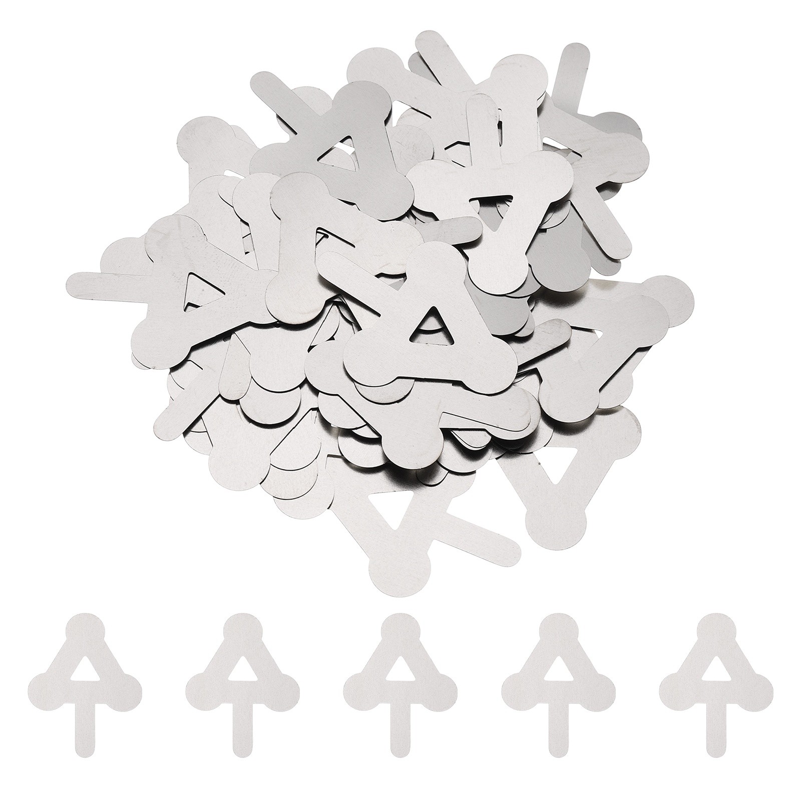 50pcs Triangle Type Nickel Strip for Battery Welding 1.50″ Nickel Sheet Silver