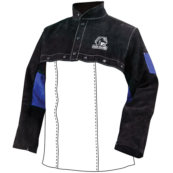 Revco Color Block Leather Welding Cape Sleeves and 20″ Bib Combo Size M