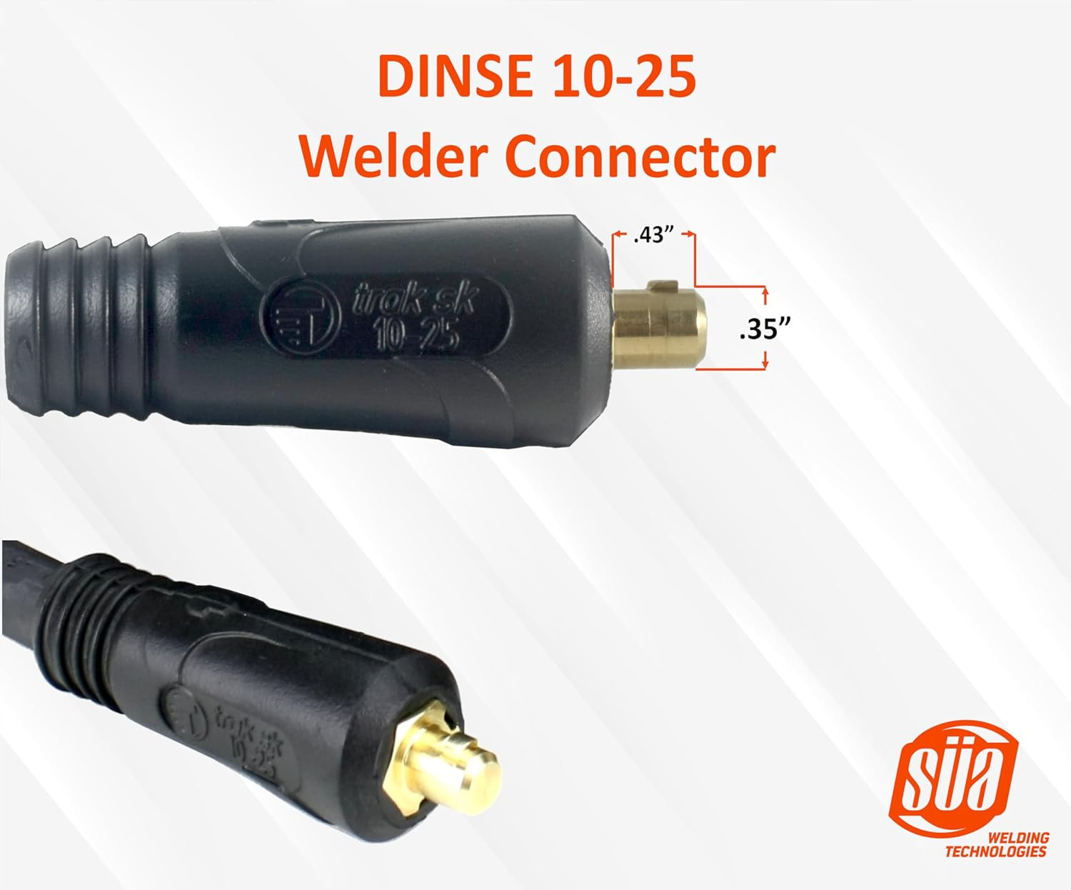 150 Amp Welding Ground Clamp Lead Assembly – Dinse 10-25 Connector – #4 AWG 100%